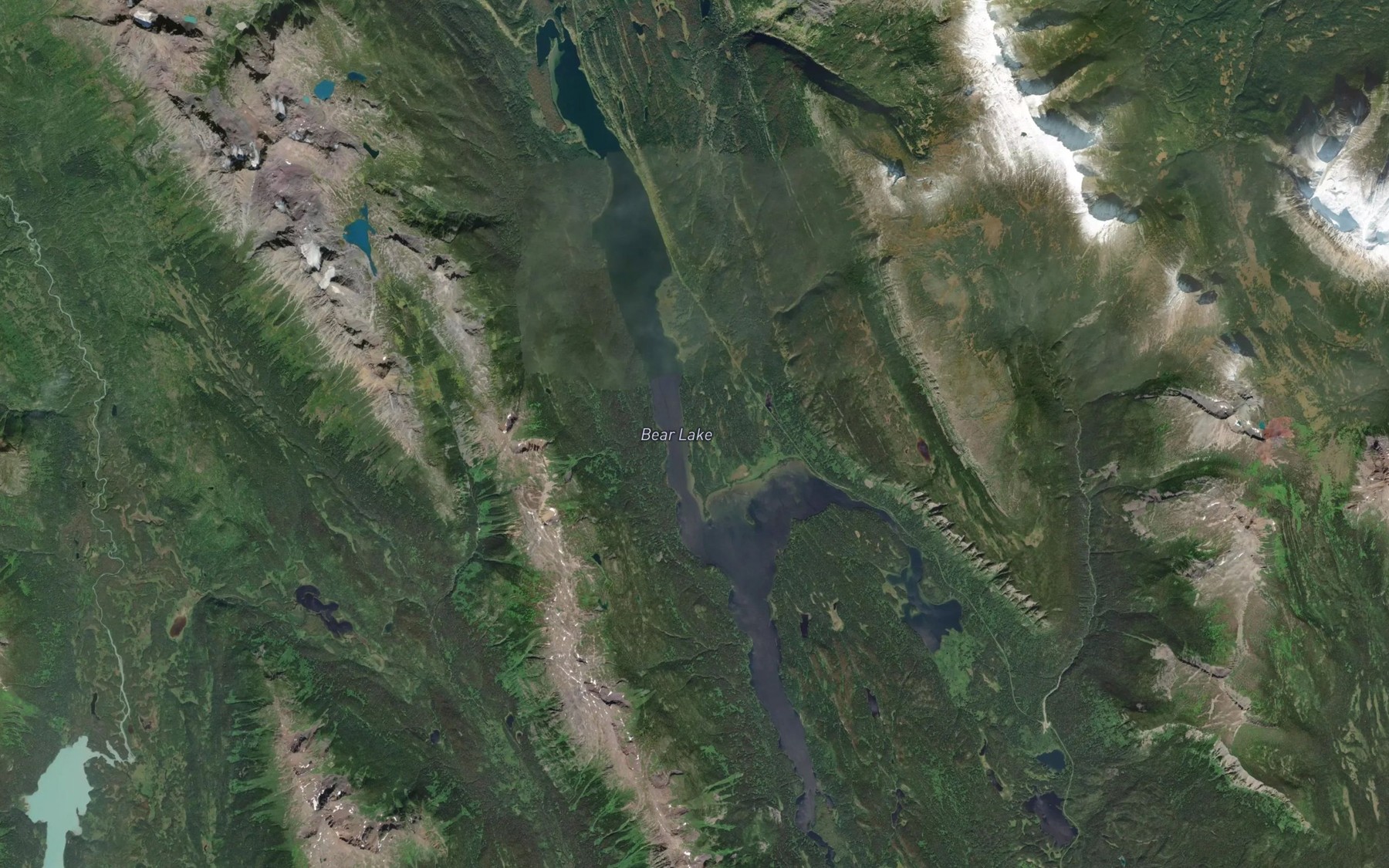 Satellite map of the Bear Lake