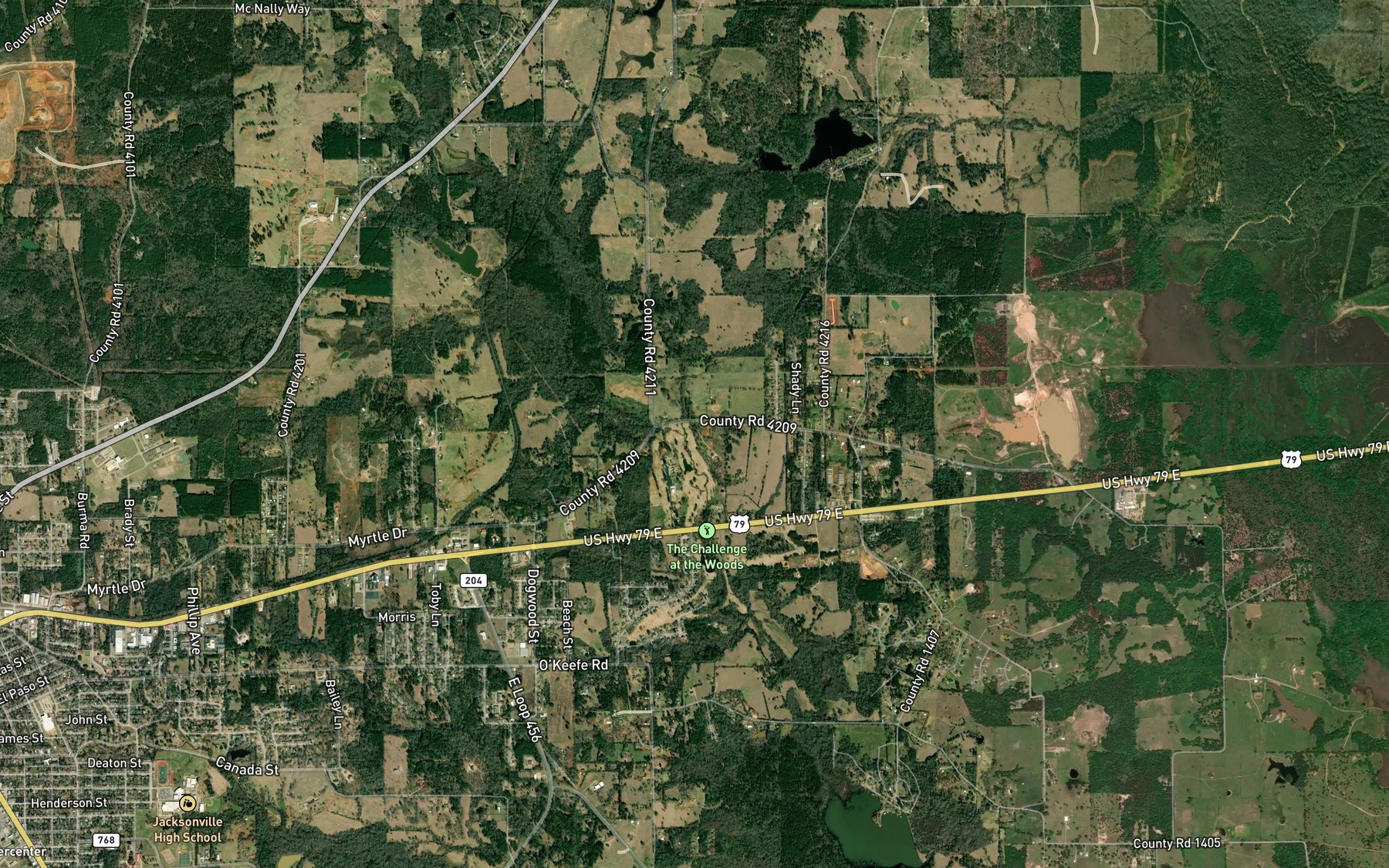 Satellite map of the Barber Branch