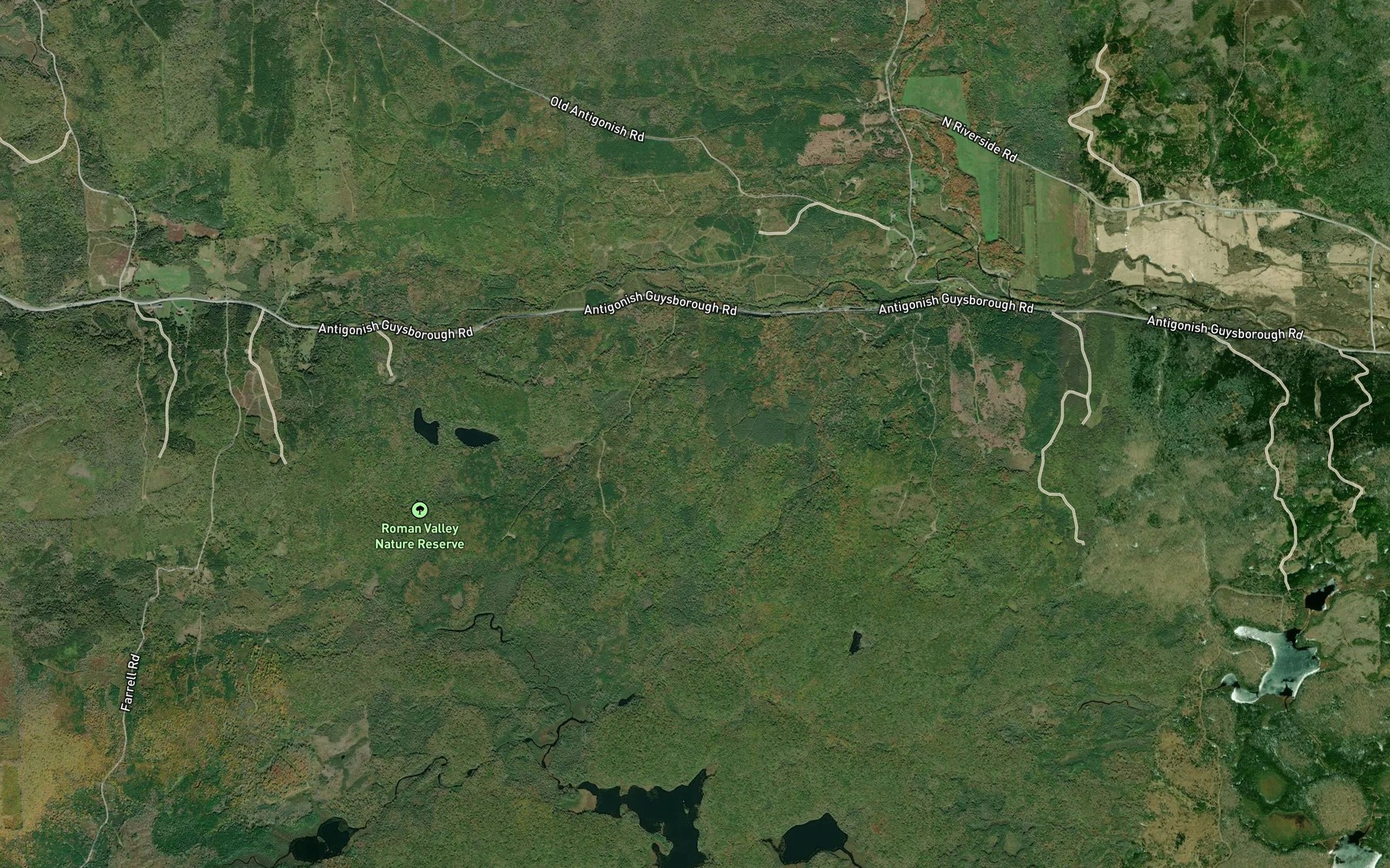 Satellite map of the Mink Brook