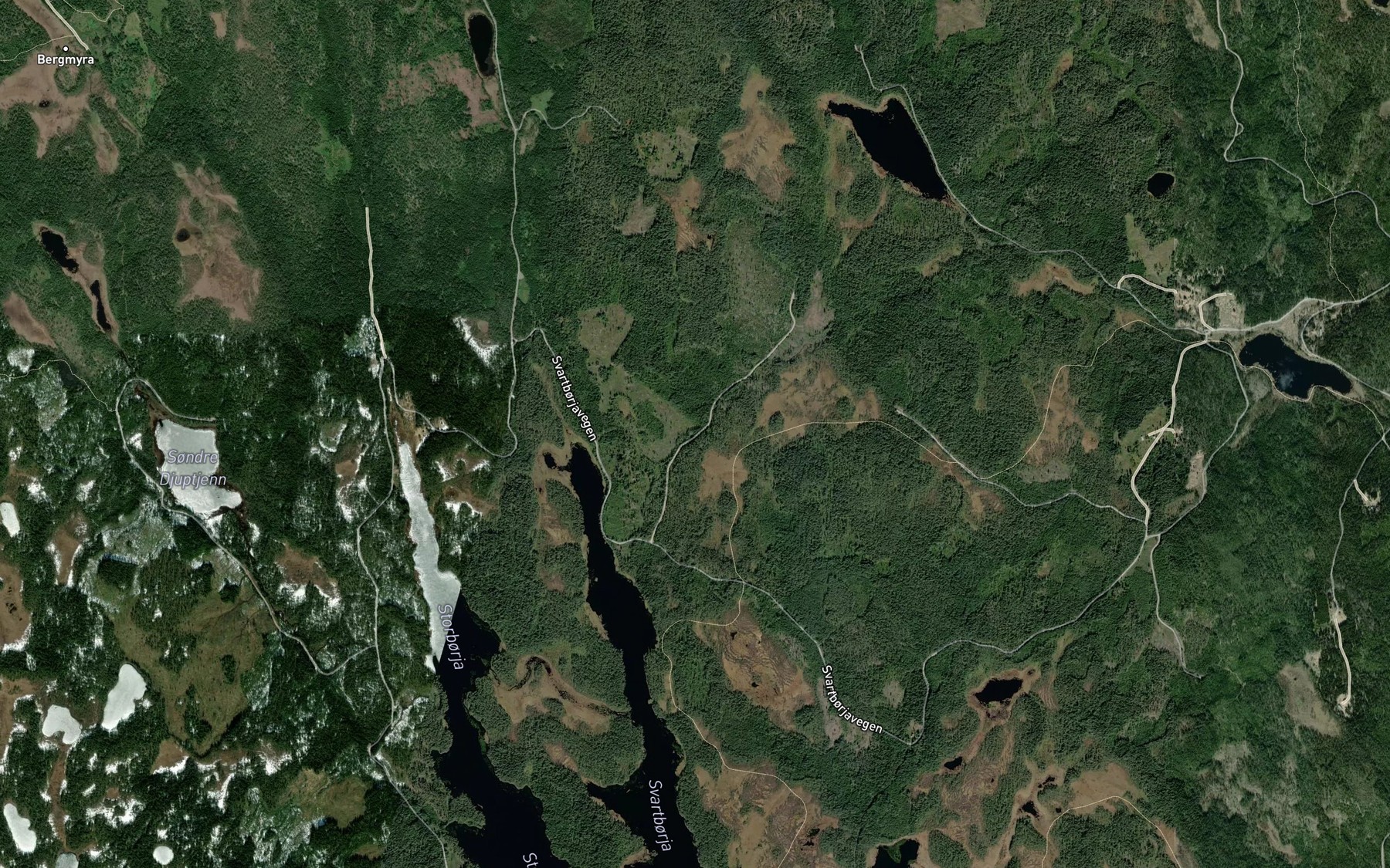 Satellite map of the Opptjennsbekken