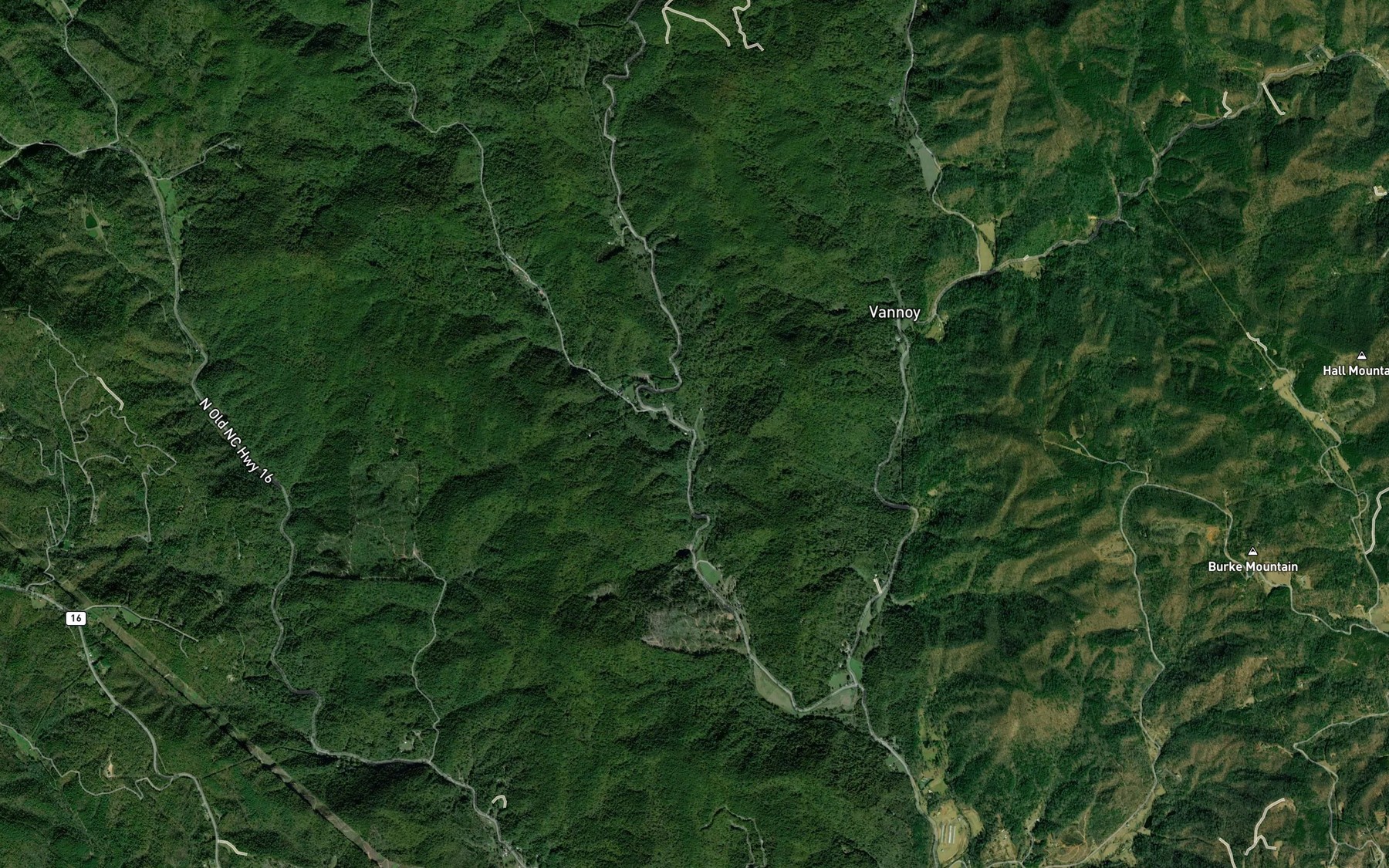 Satellite map of the Wingler Creek