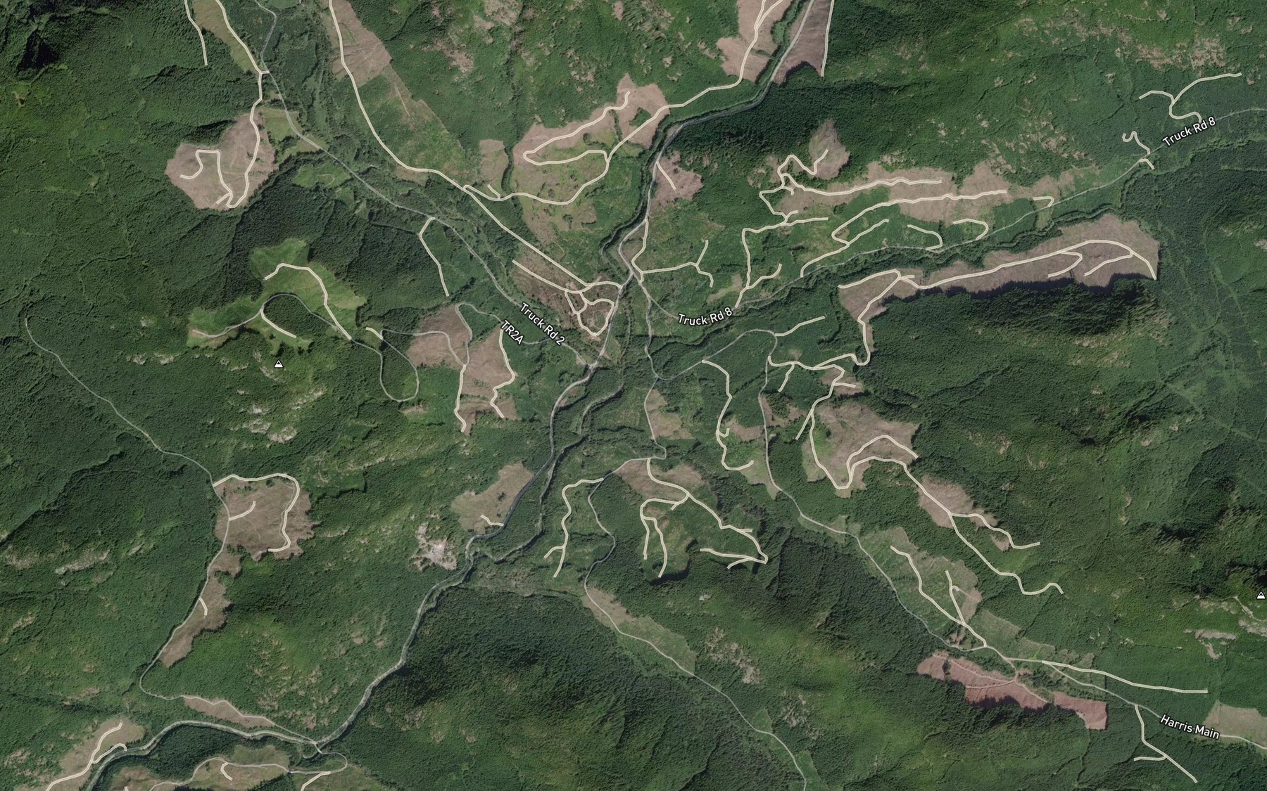 Satellite map of the Hauk Creek