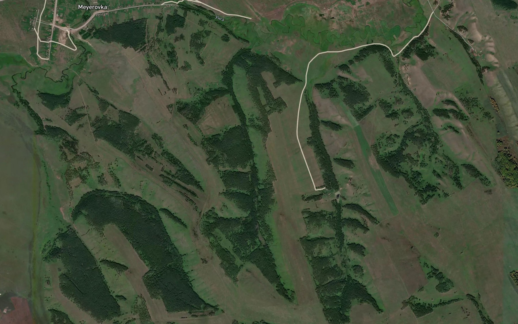Satellite map of the Pad' Sobach'ya