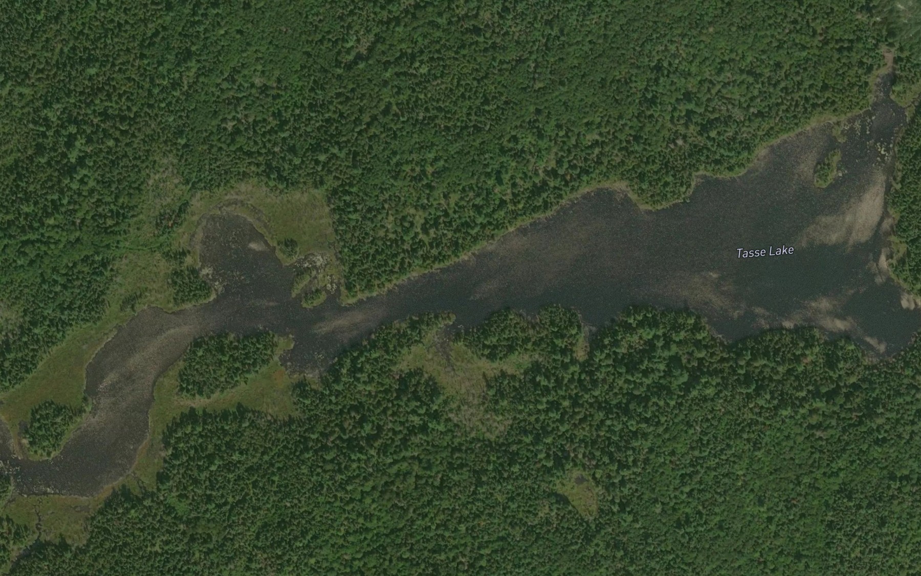Satellite map of the Tasse Lake