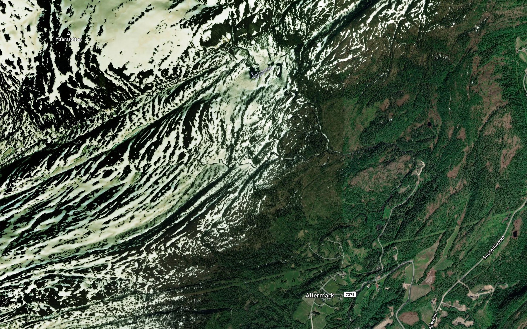 Satellite map of the Djupbekken