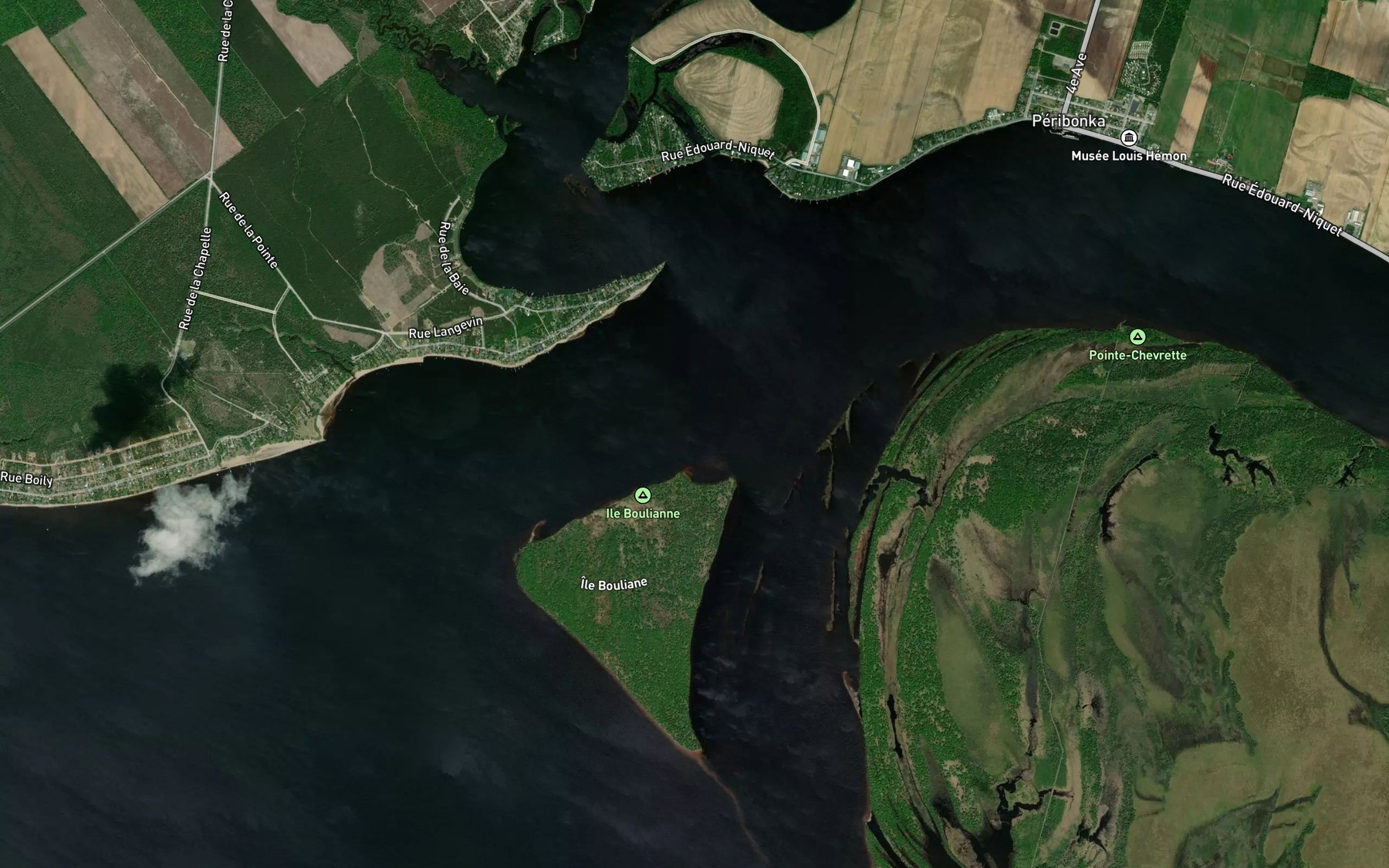 Satellite map of the Riviere Peribonka