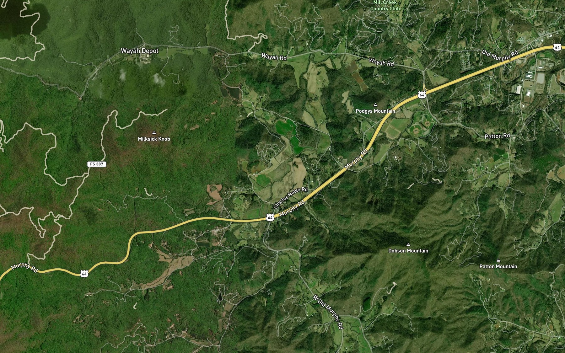Satellite map of the McKee Branch