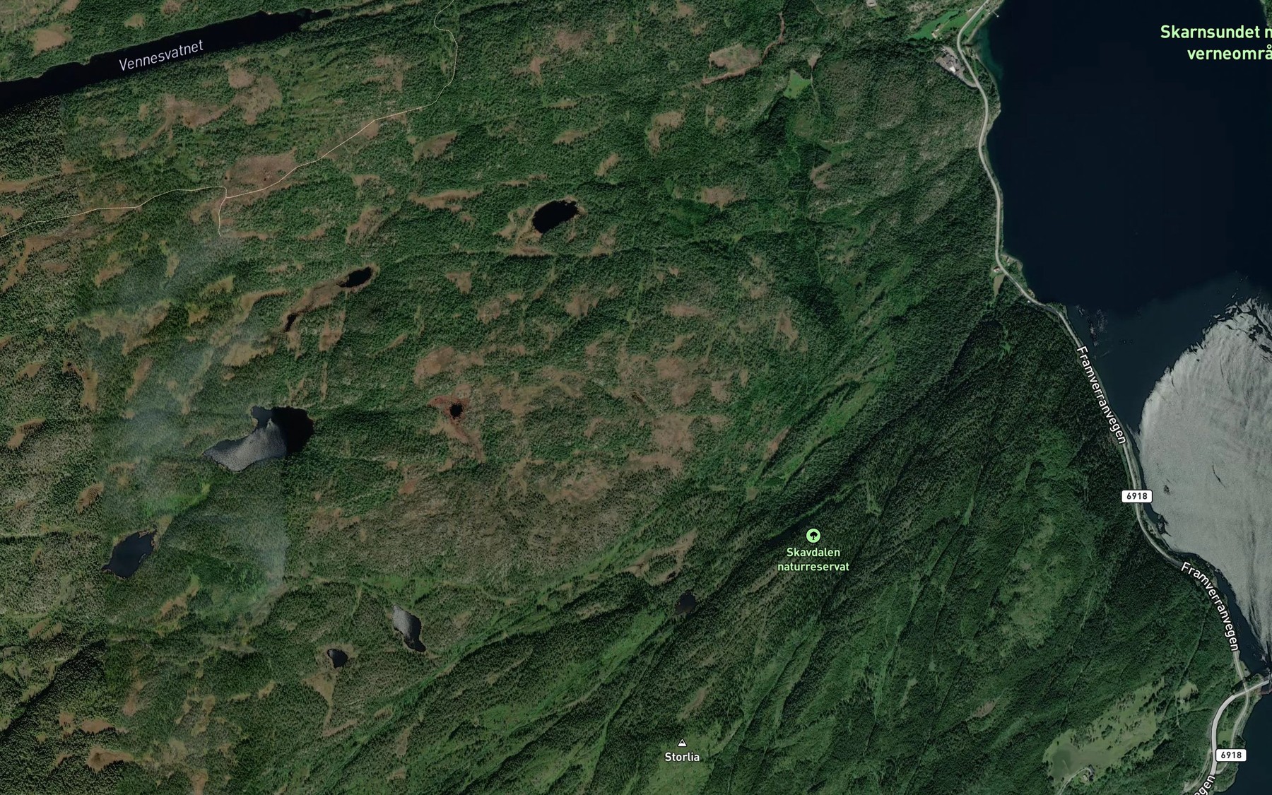 Satellite map of the Heitjorna