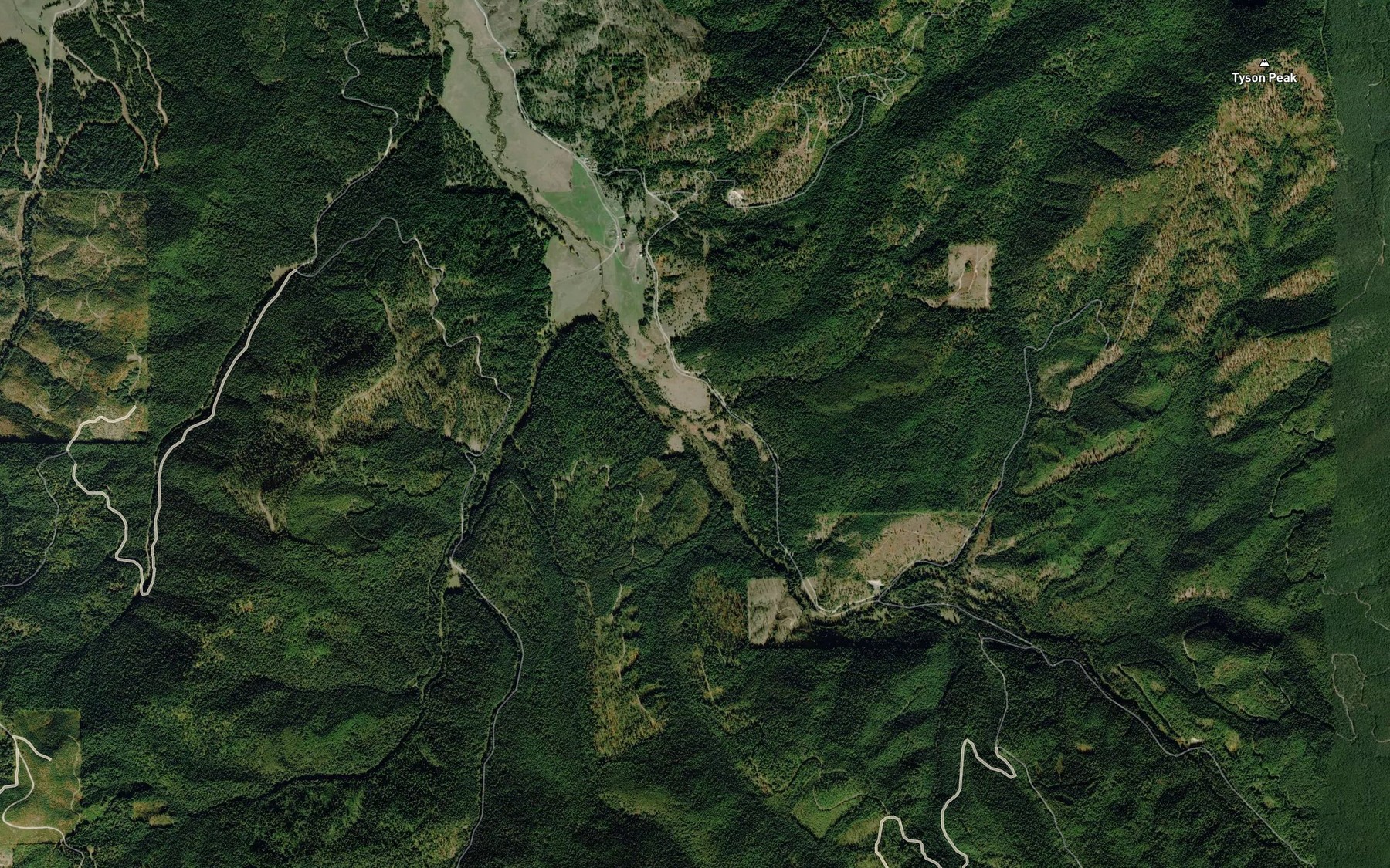 Satellite map of the Brown Creek