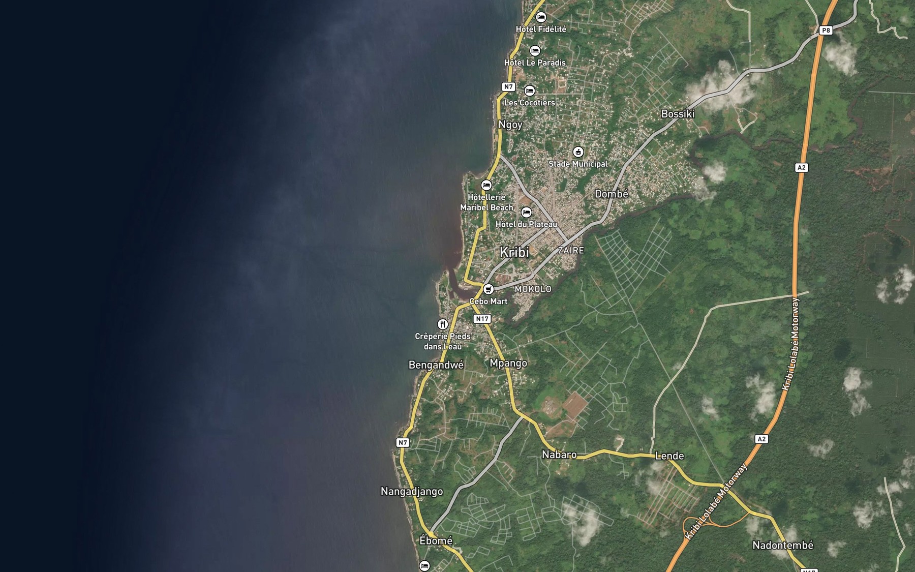 Satellite map of the Kienke