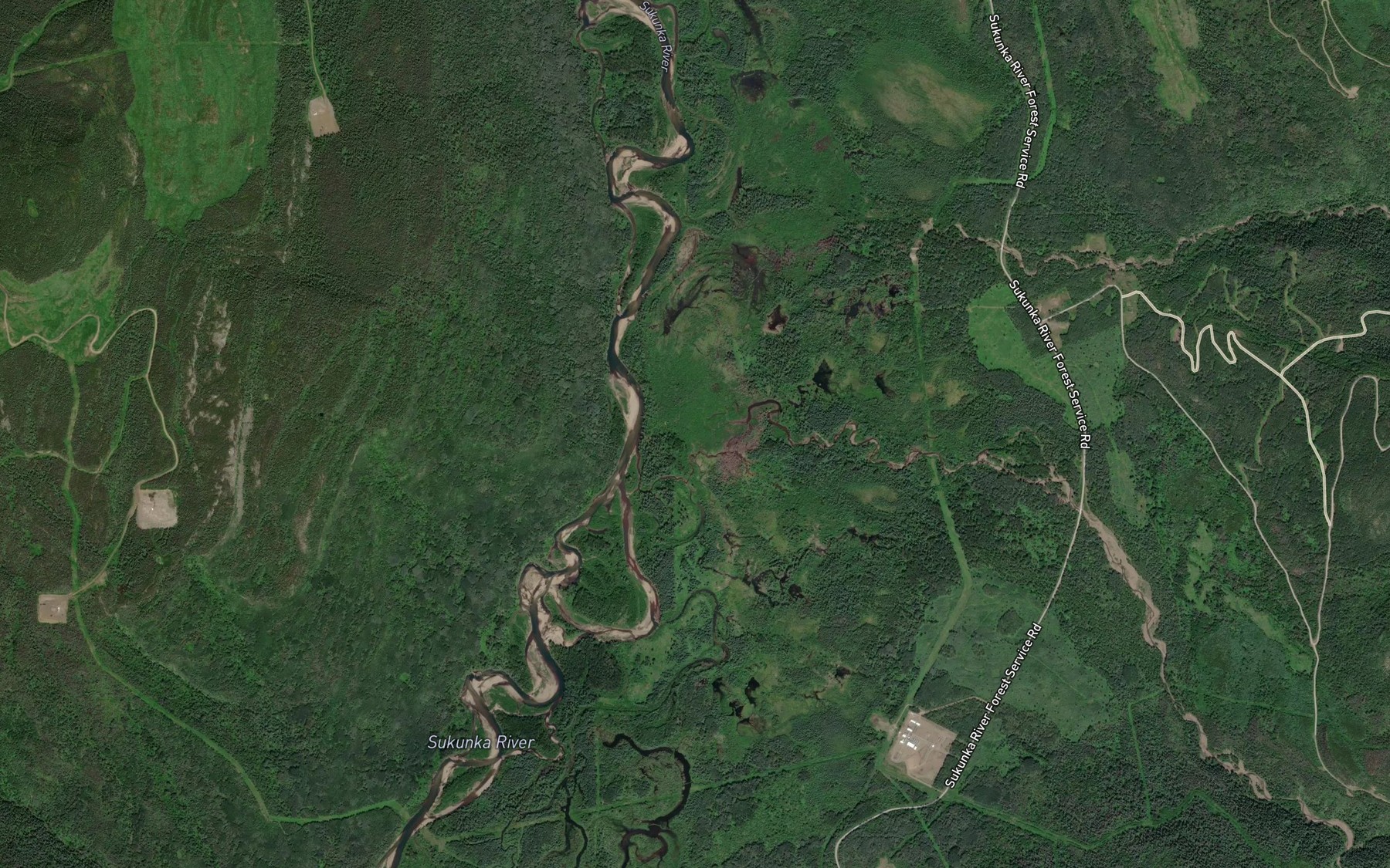 Satellite map of the Chamberlain Creek