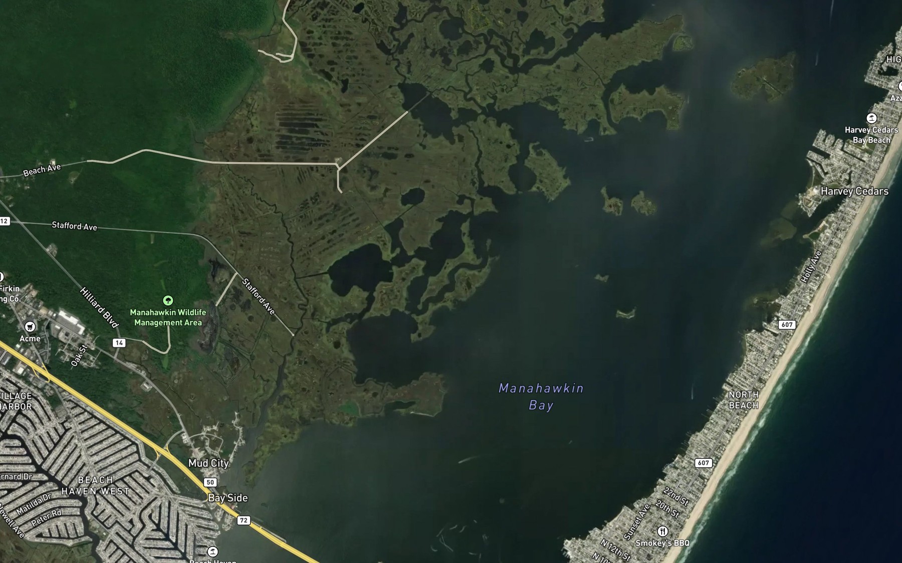 Satellite map of the Log Creek