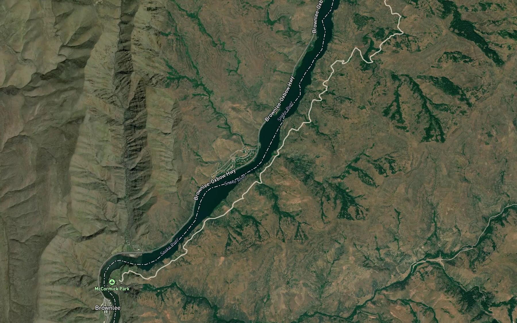 Satellite map of the Oxbow Reservoir