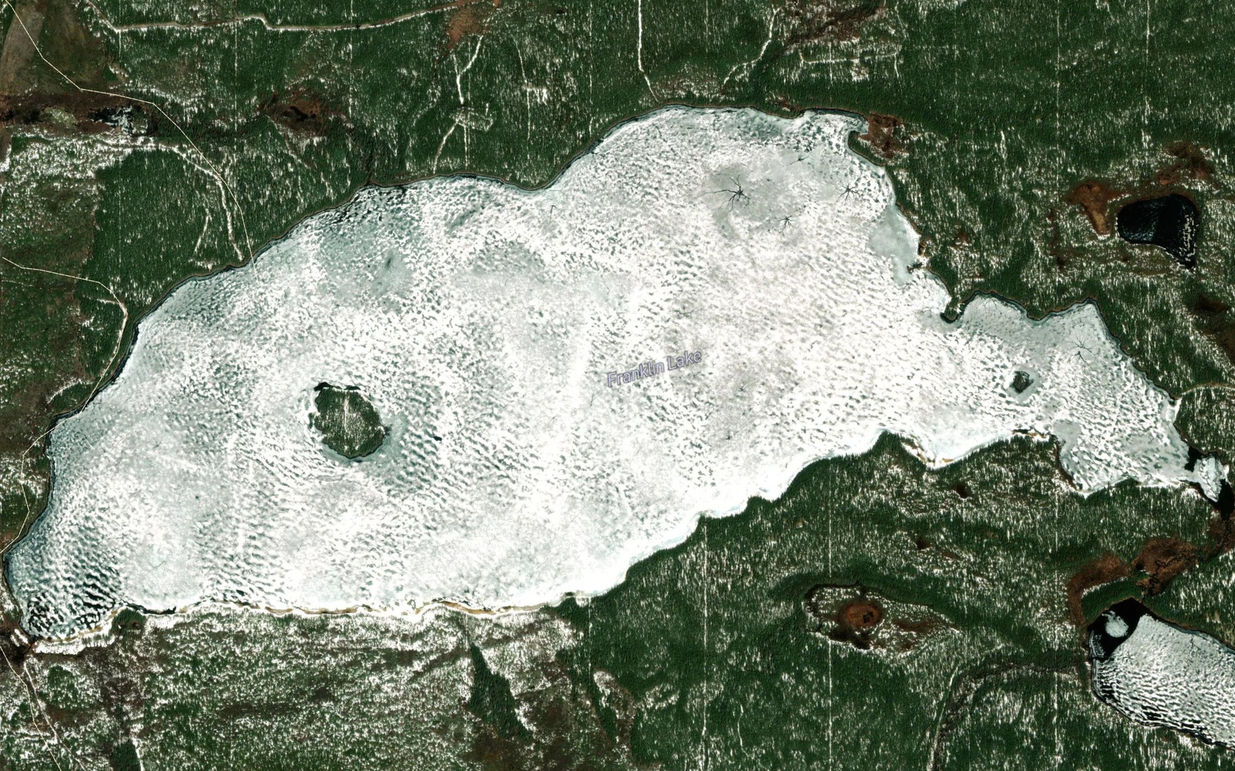 Satellite map of the Franklin Lake
