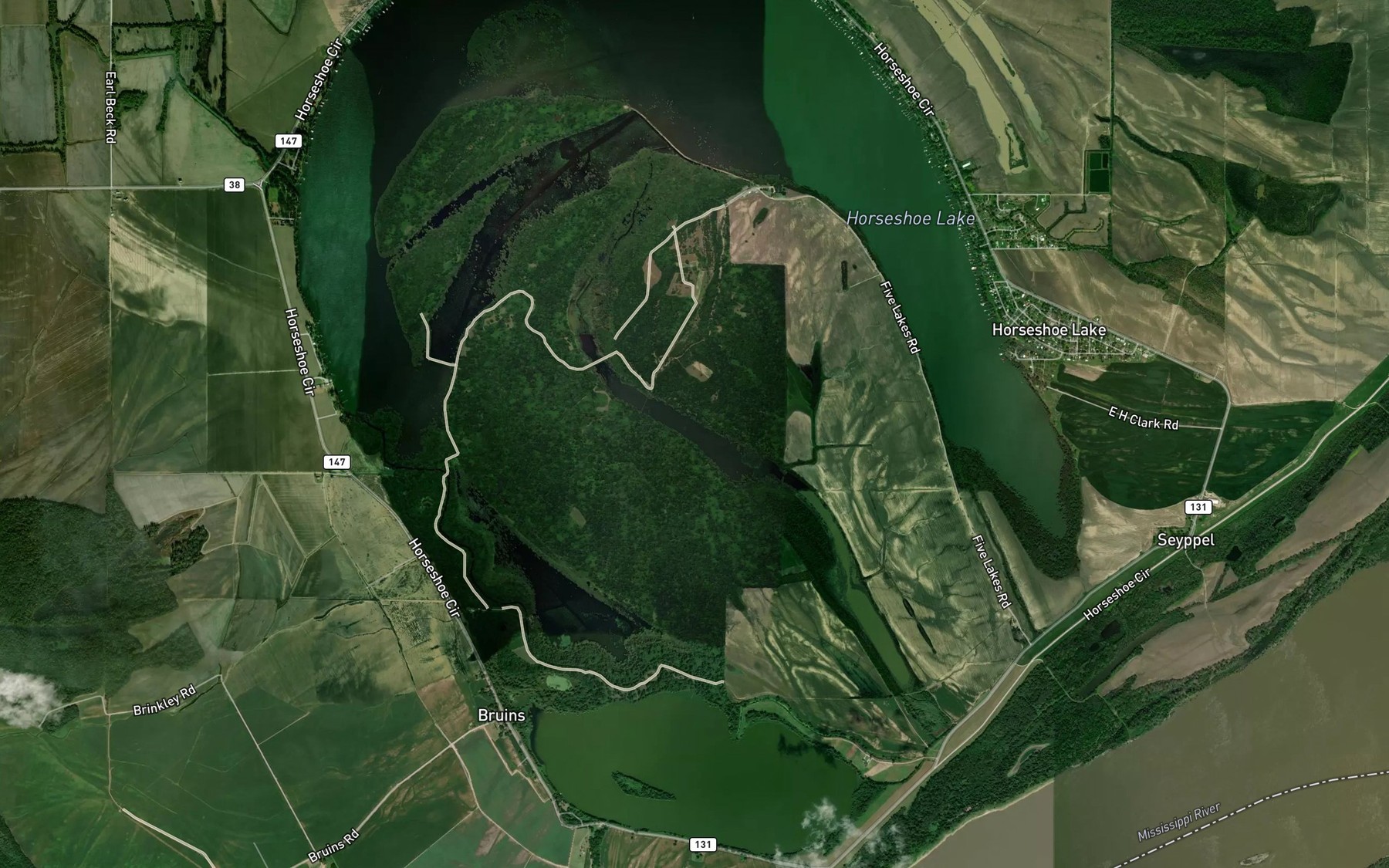 Satellite map of the Goose Lake