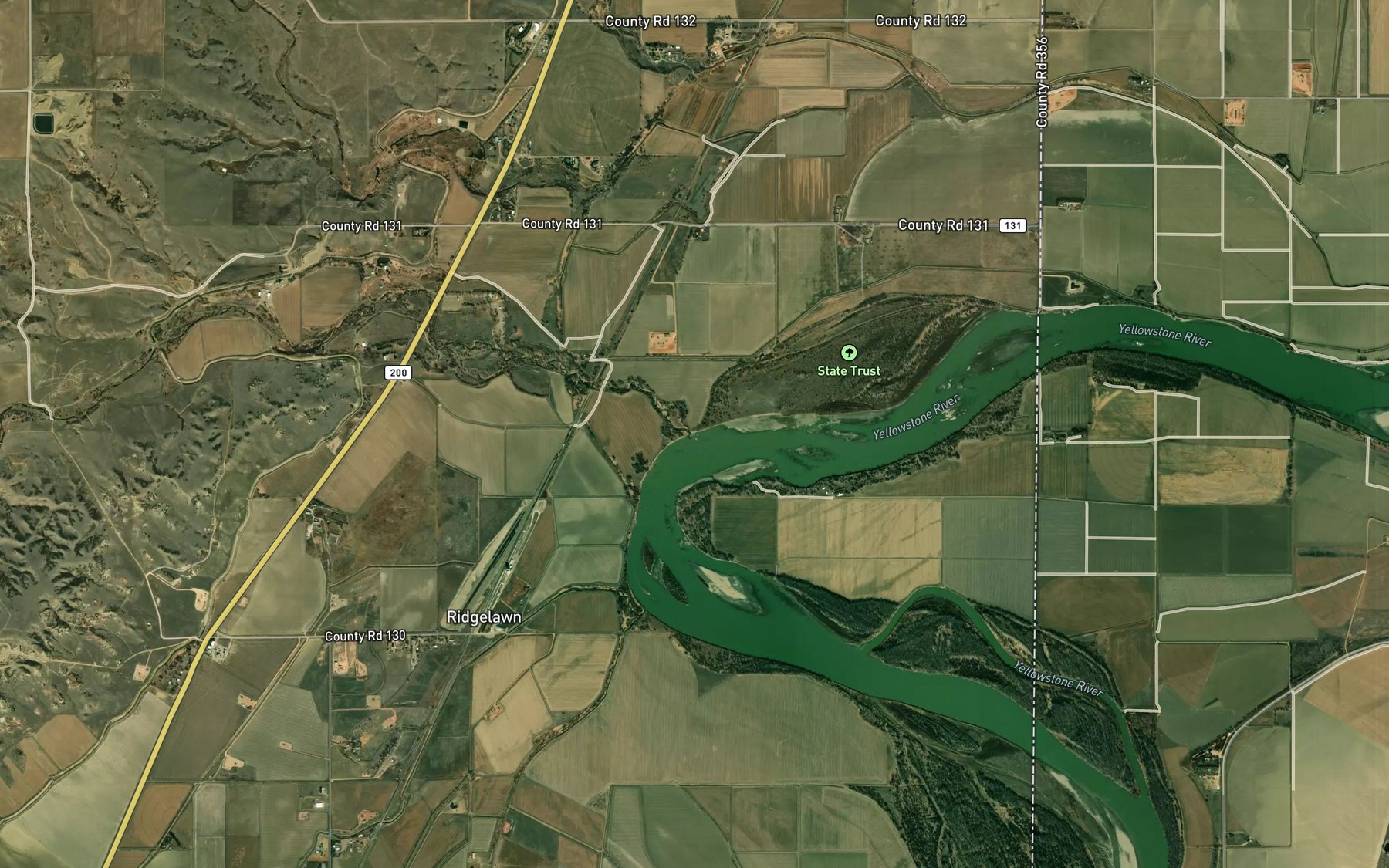 Satellite map of the First Hay Creek