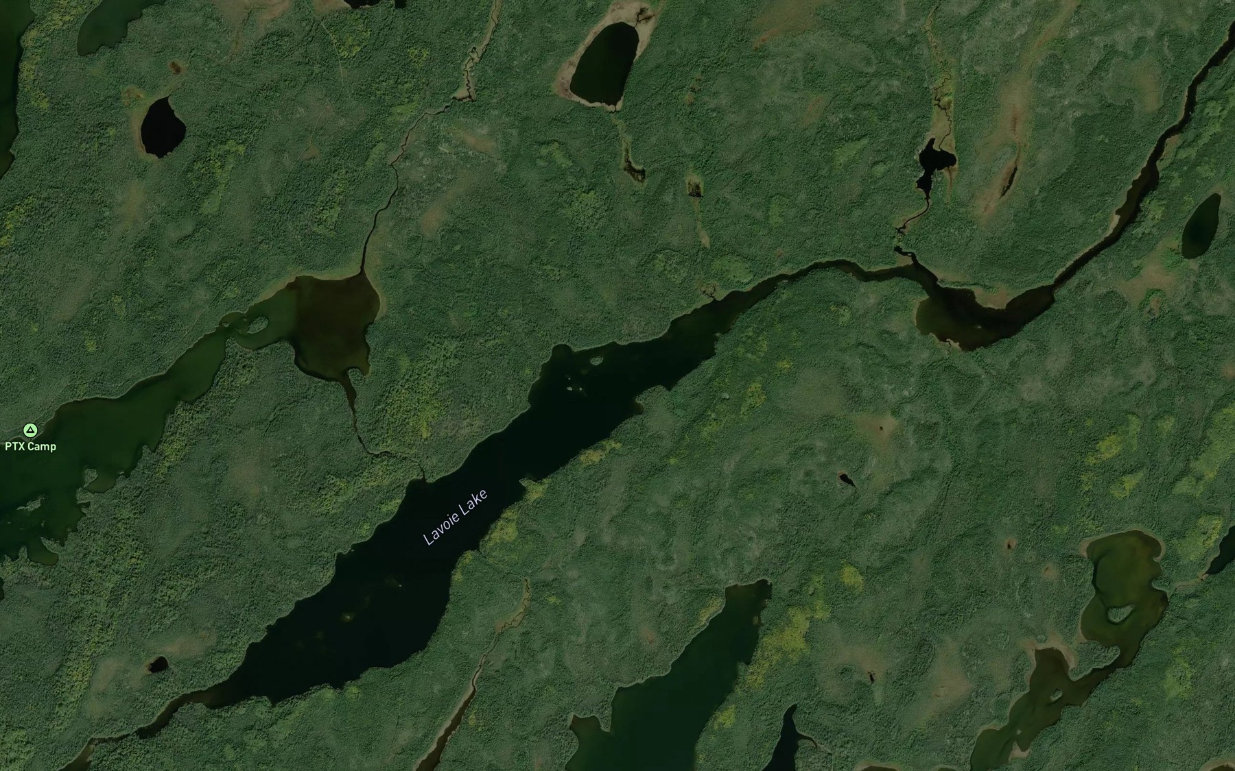 Satellite map of the Lavoie Lake