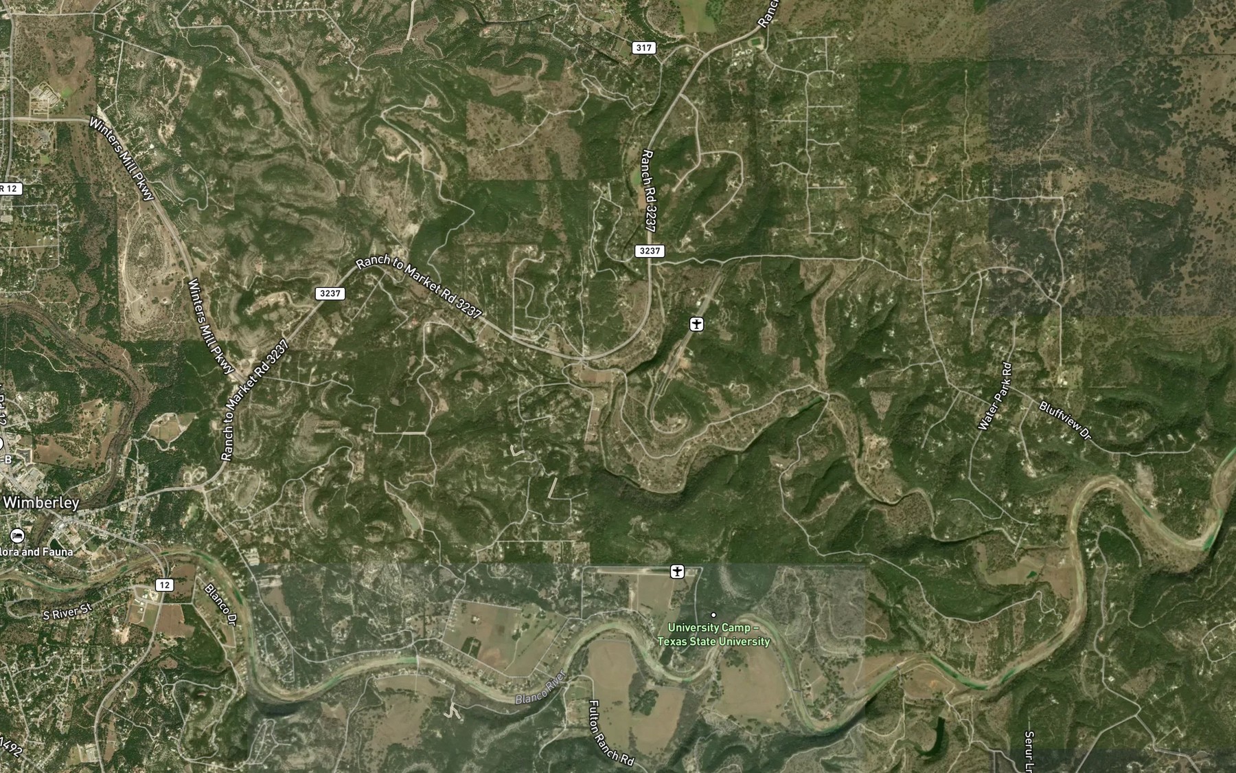 Satellite map of the Smith Creek
