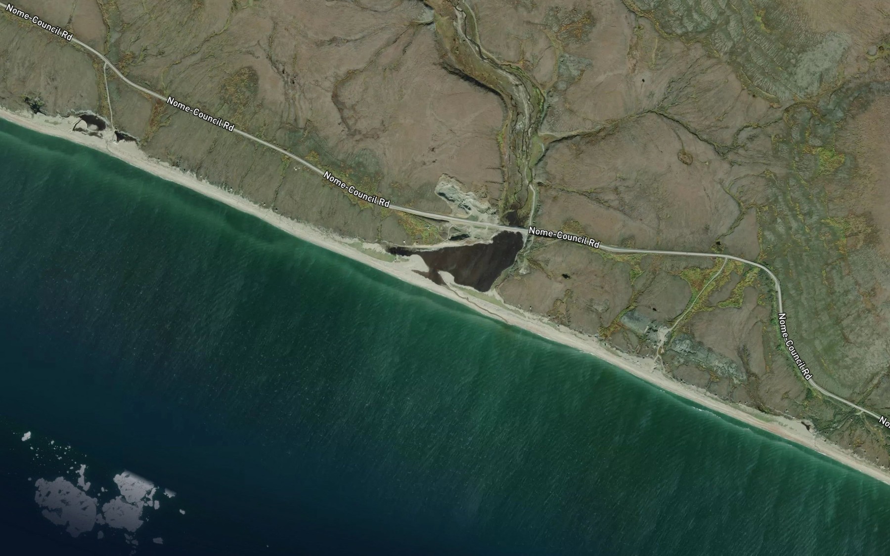 Satellite map of the Hastings Creek