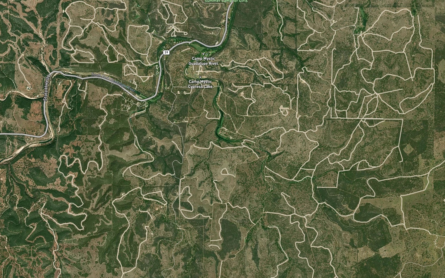 Satellite map of the Moore Lakes