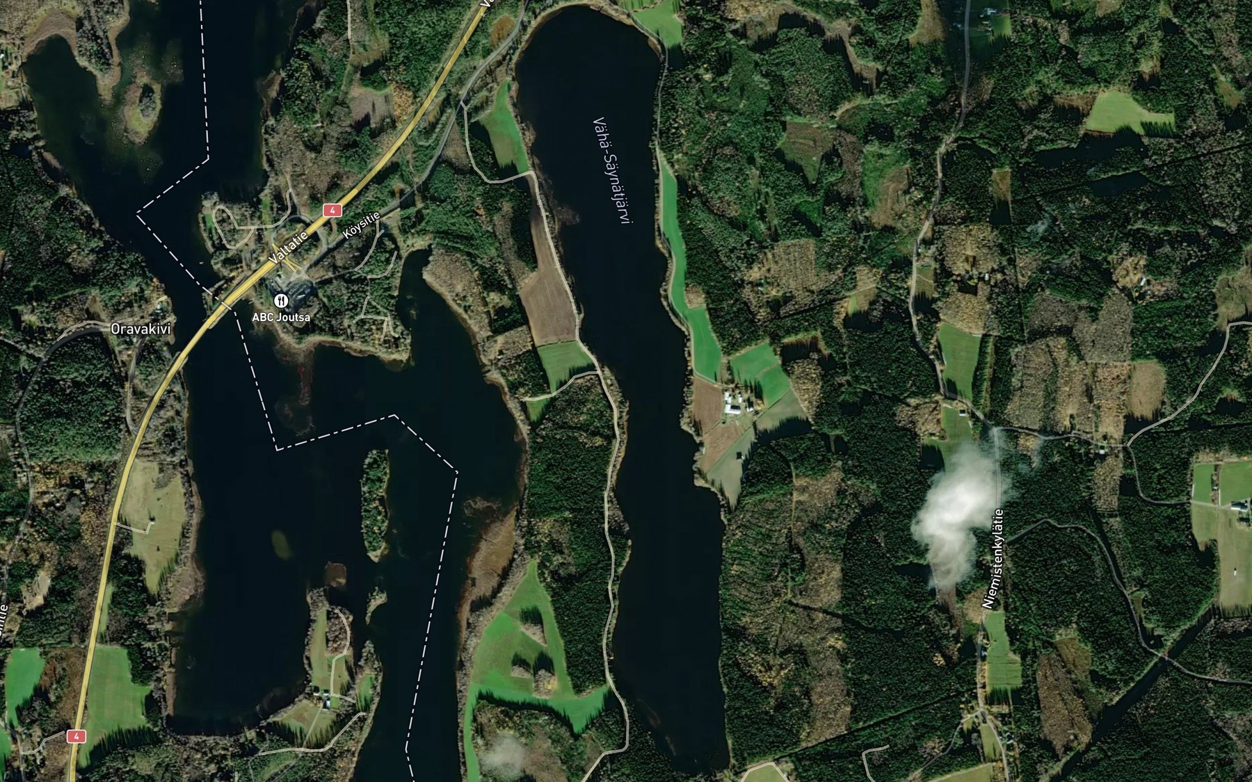 Satellite map of the Vaha Saynatjarvi