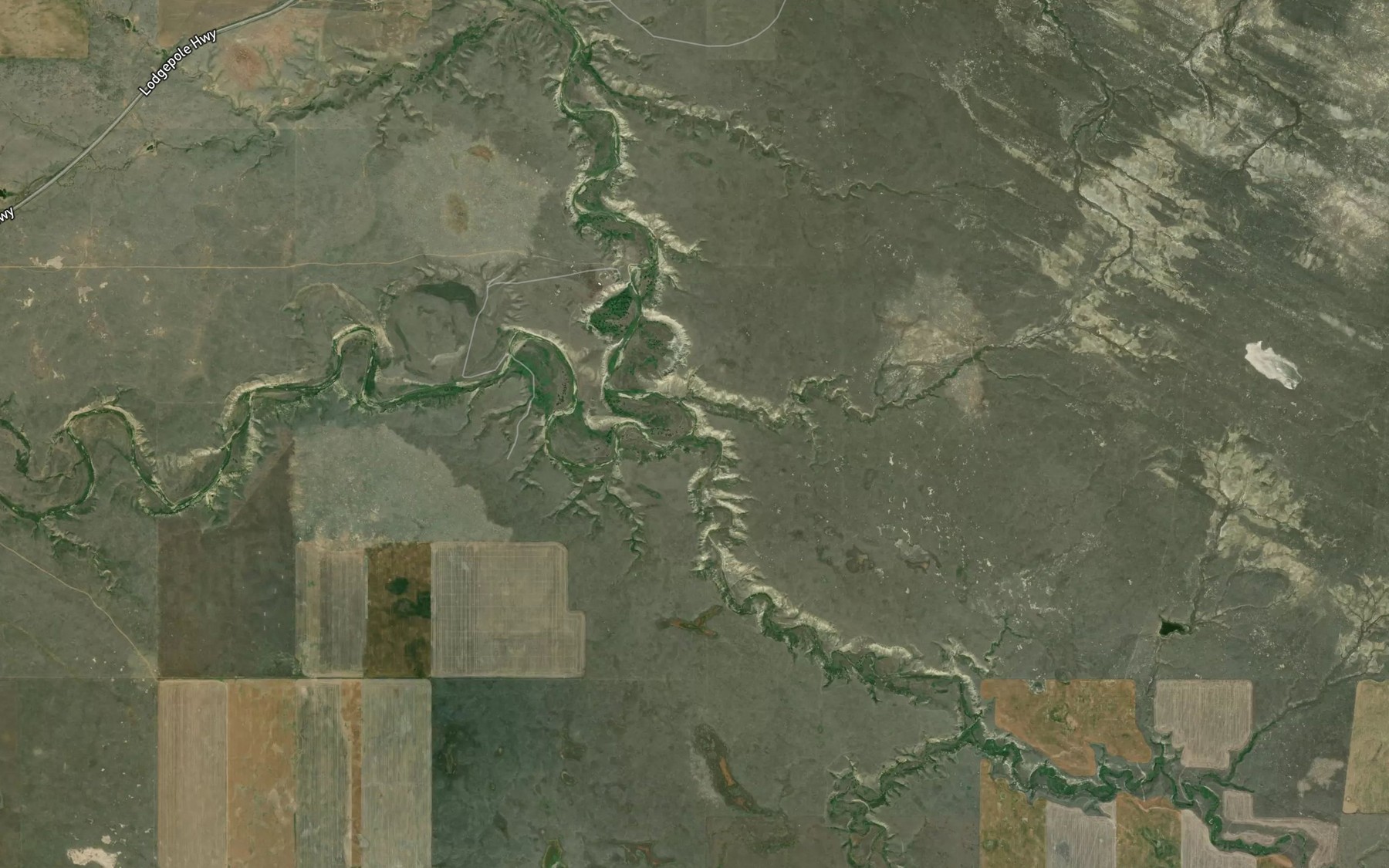 Satellite map of the Mud Creek
