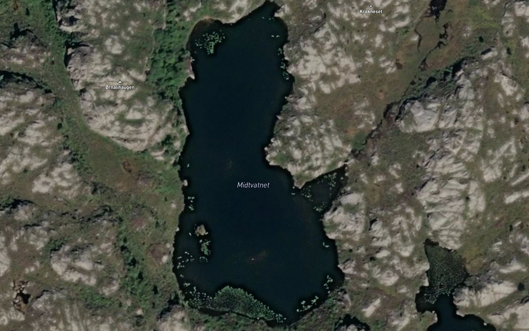 Satellite map of the Midtvatnet