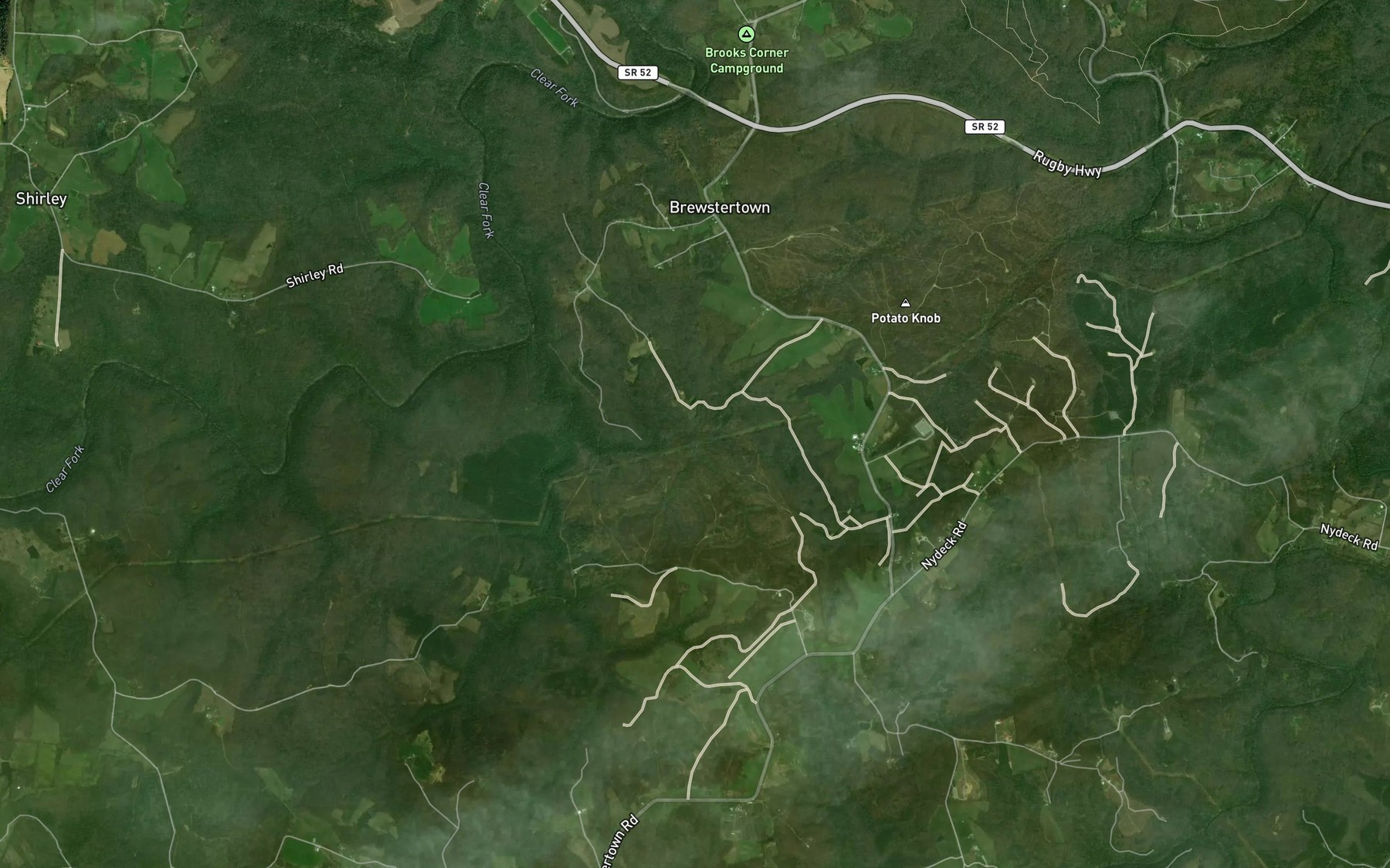 Satellite map of the Young Branch