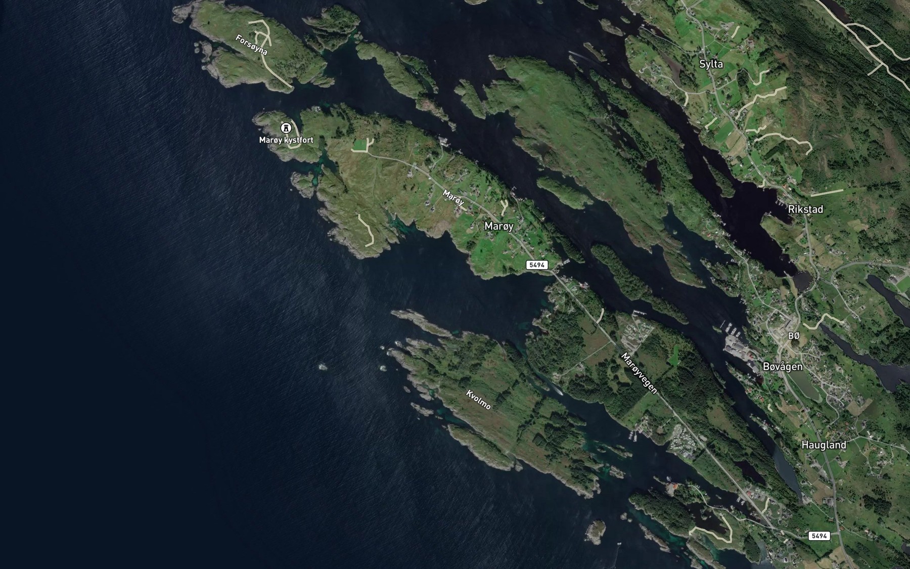 Satellite map of the Kvolmosen