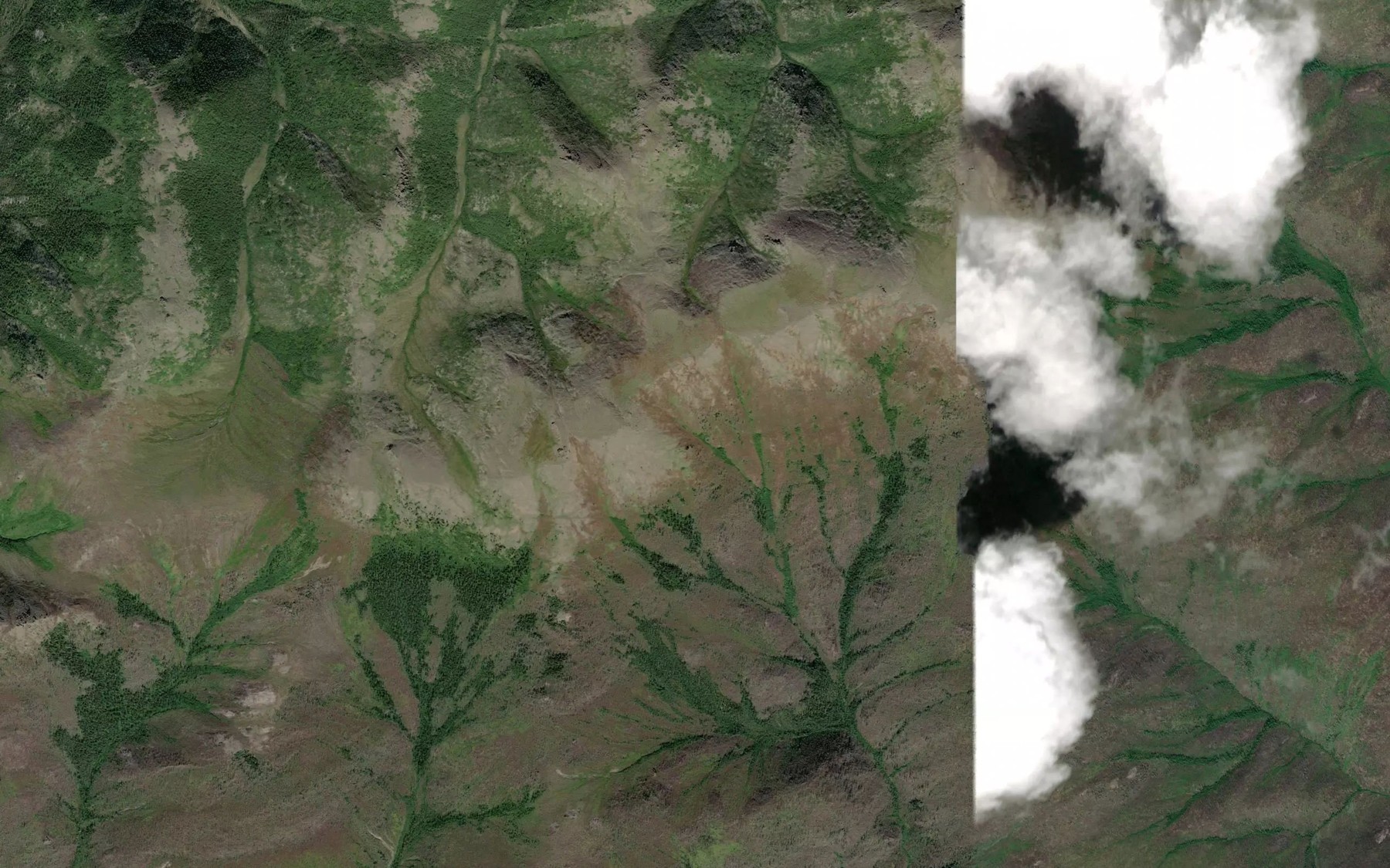 Satellite map of the Larsen Creek