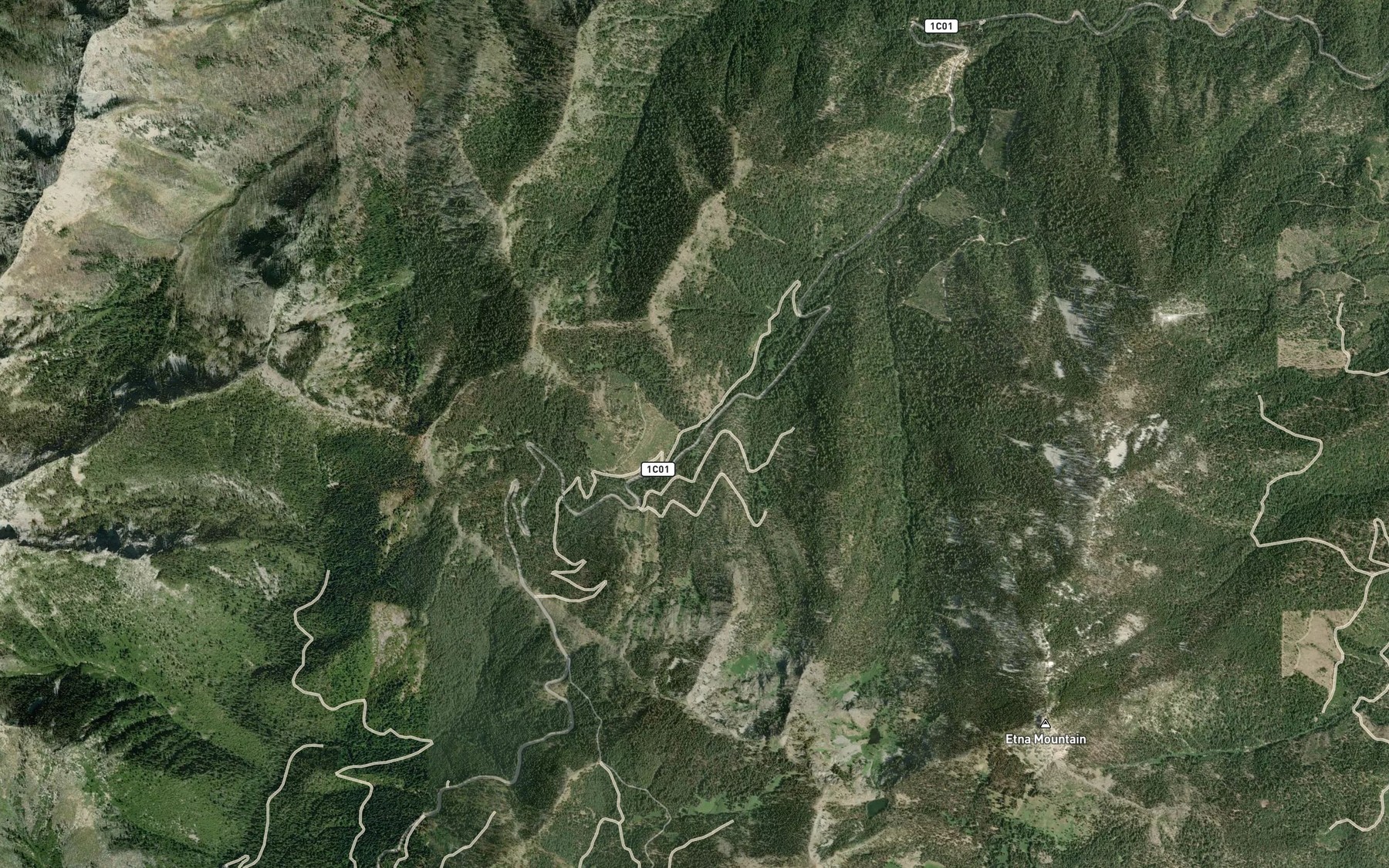 Satellite map of the Lunch Creek