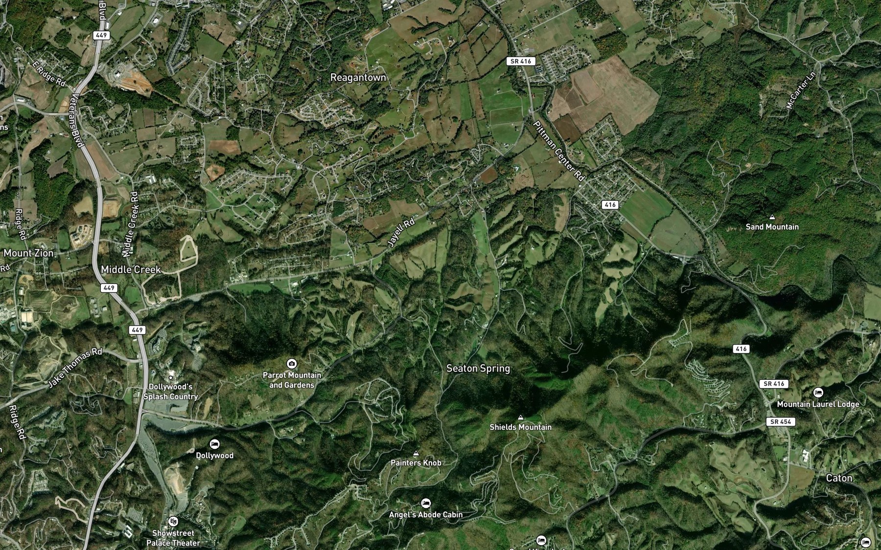Satellite map of the Webb Branch