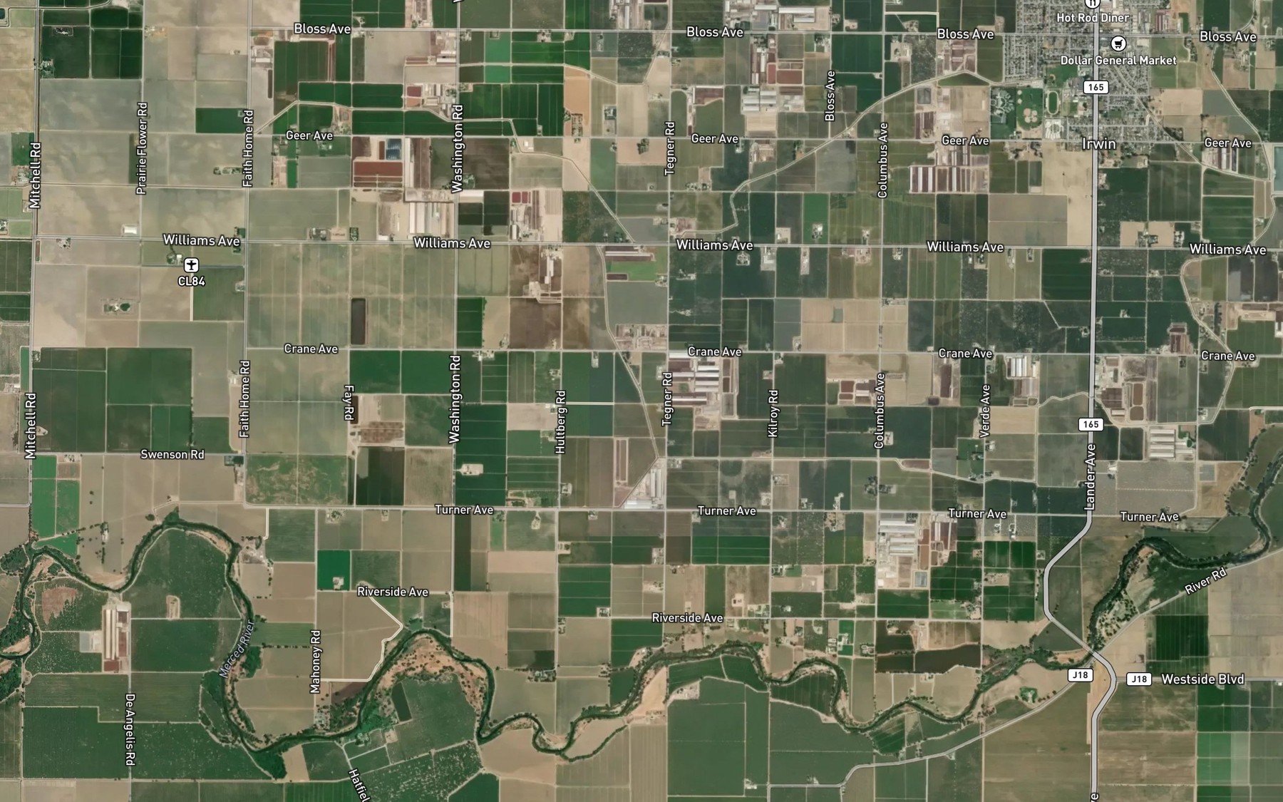 Satellite map of the Stevinson Lower Lateral