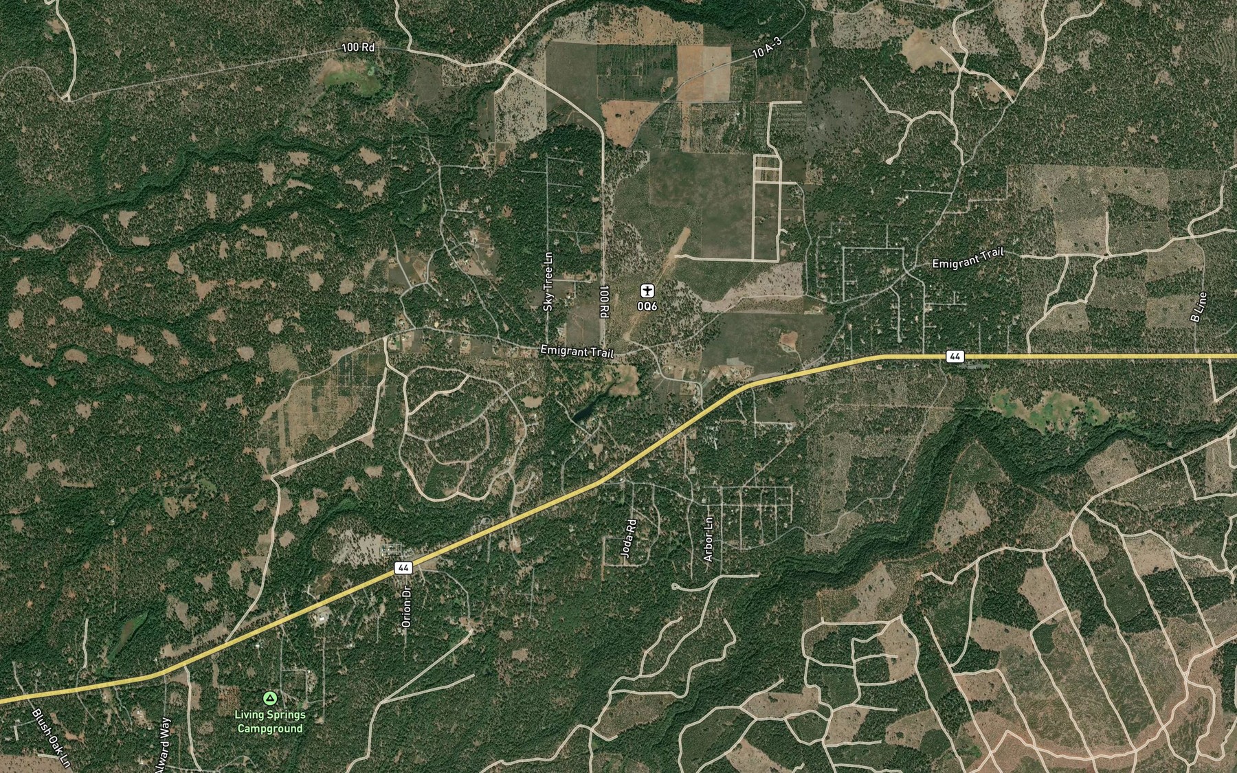 Satellite map of the Crook Springs