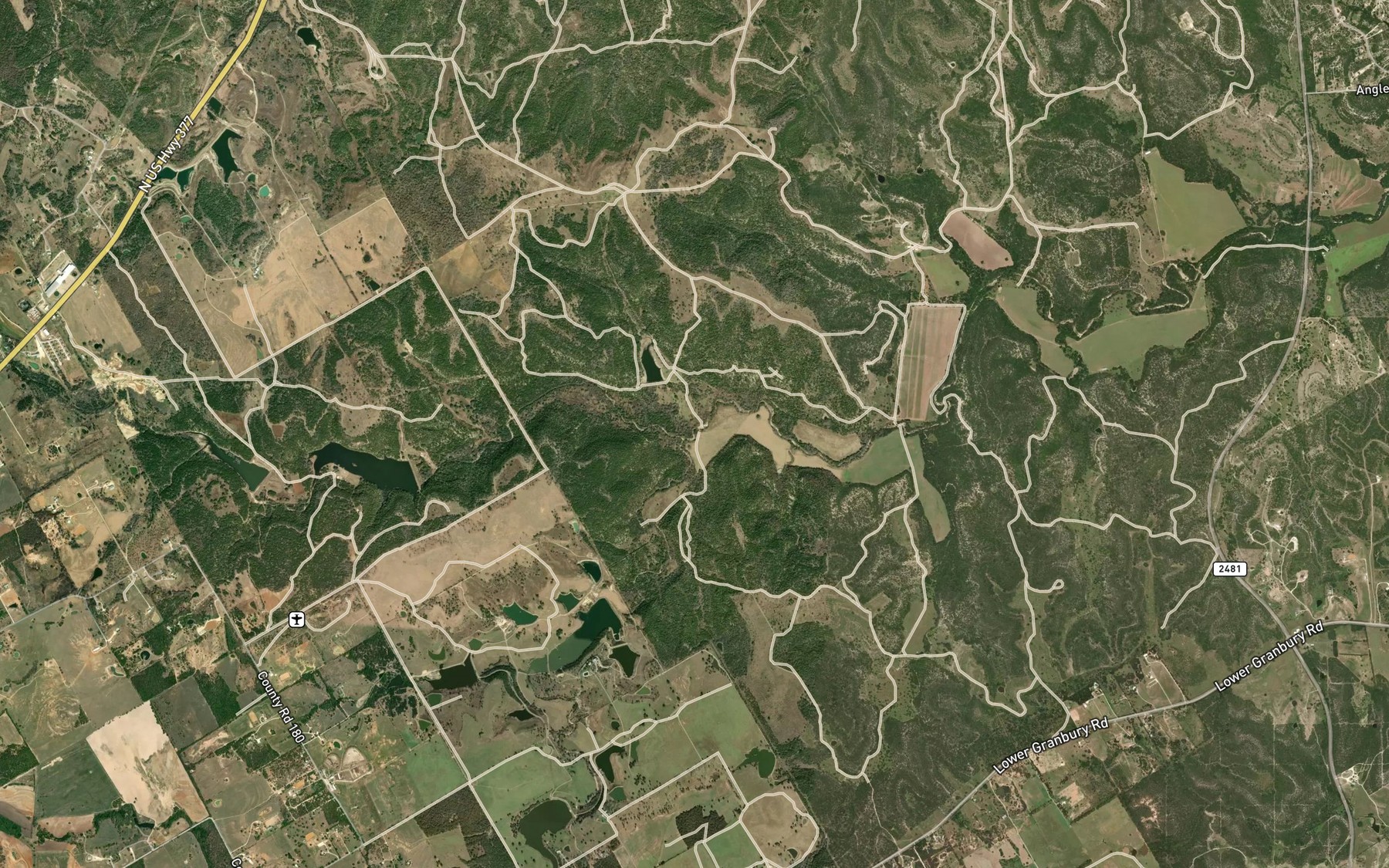 Satellite map of the Crockett Creek
