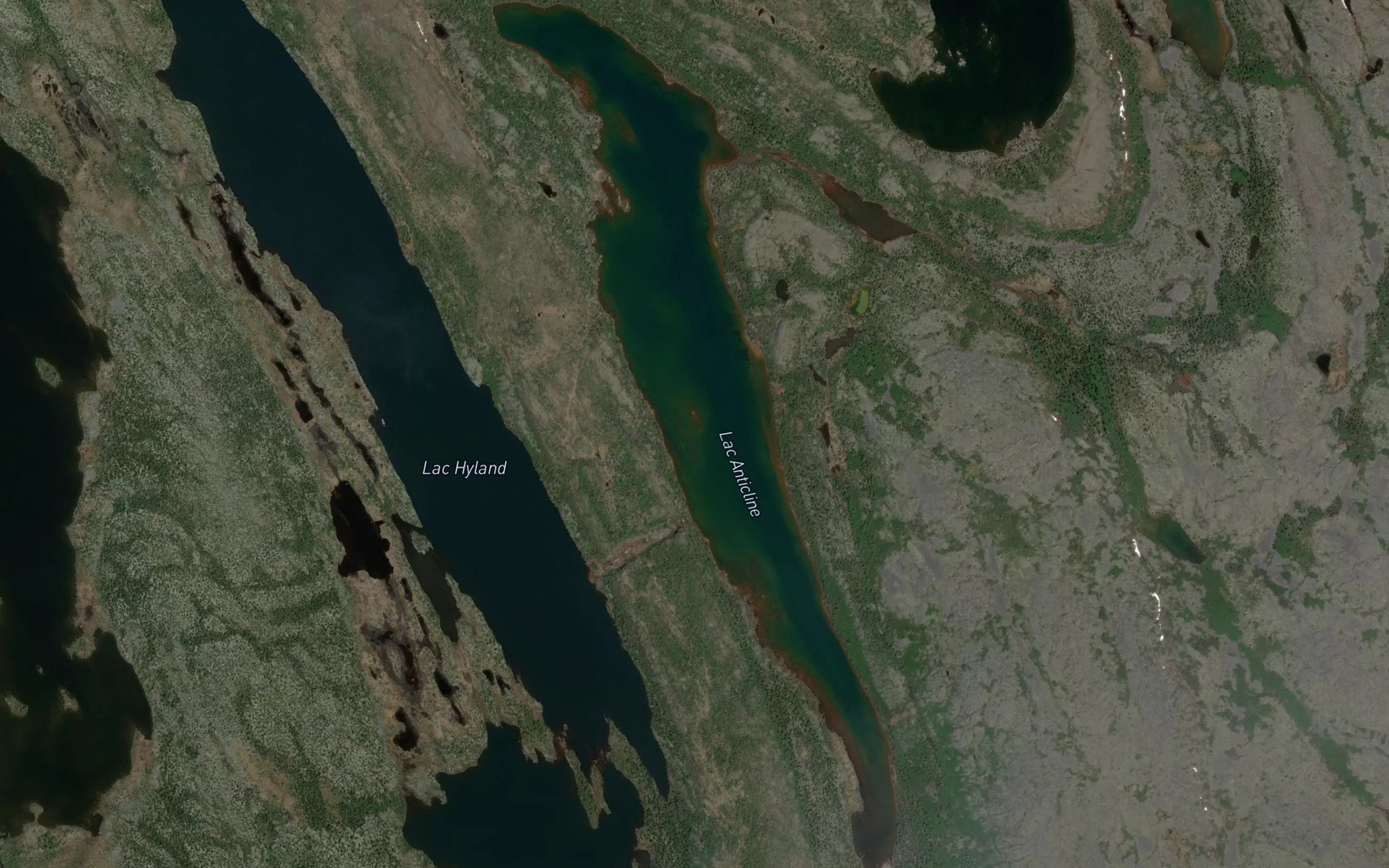 Satellite map of the Lac Anticline