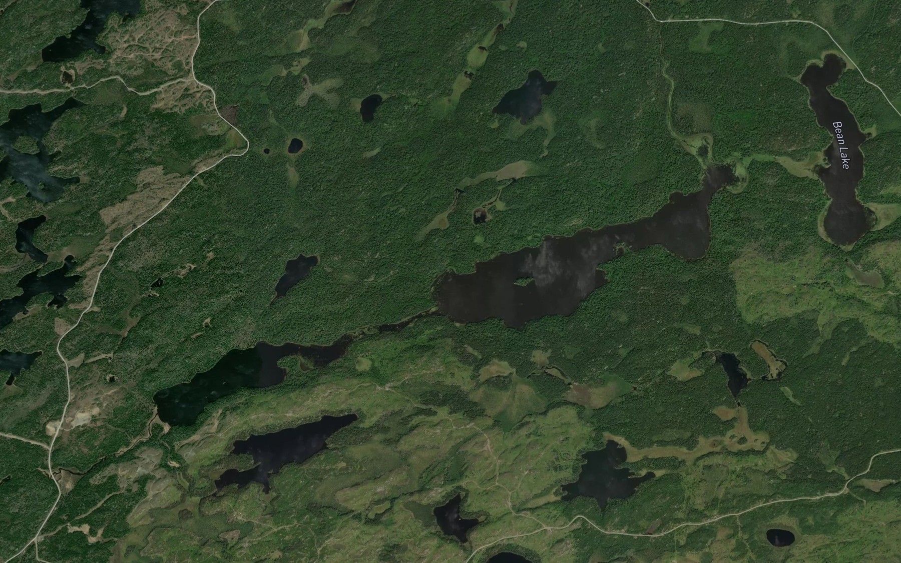 Satellite map of the Straight Lake