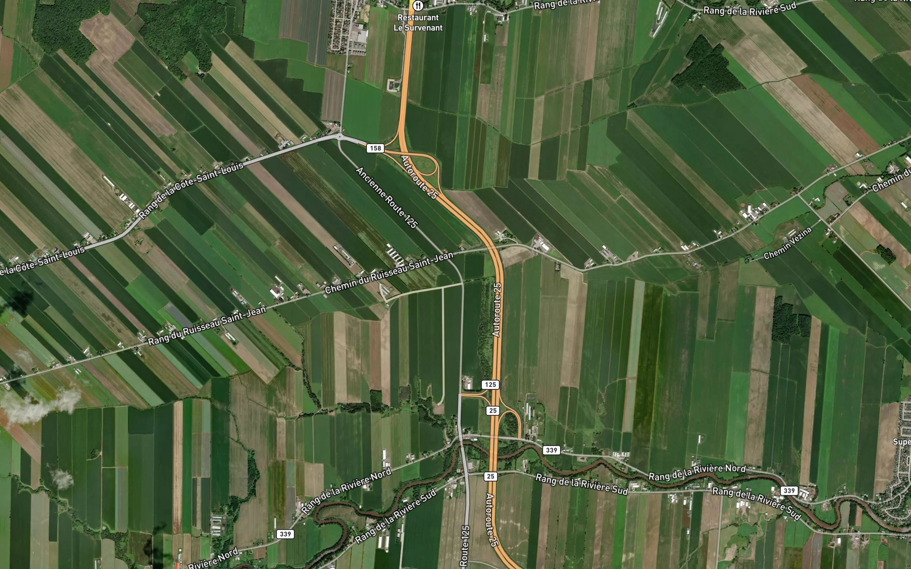 Satellite map of the Ruisseau Auraldi-Perreault