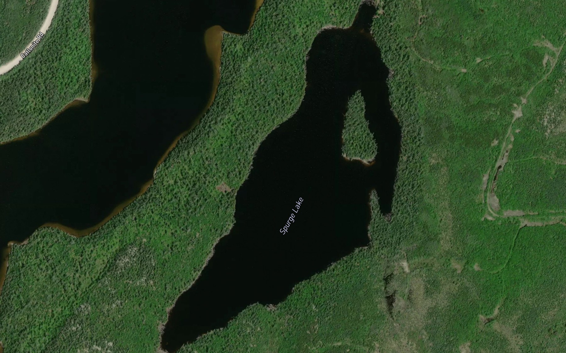 Satellite map of the Spurge Lake