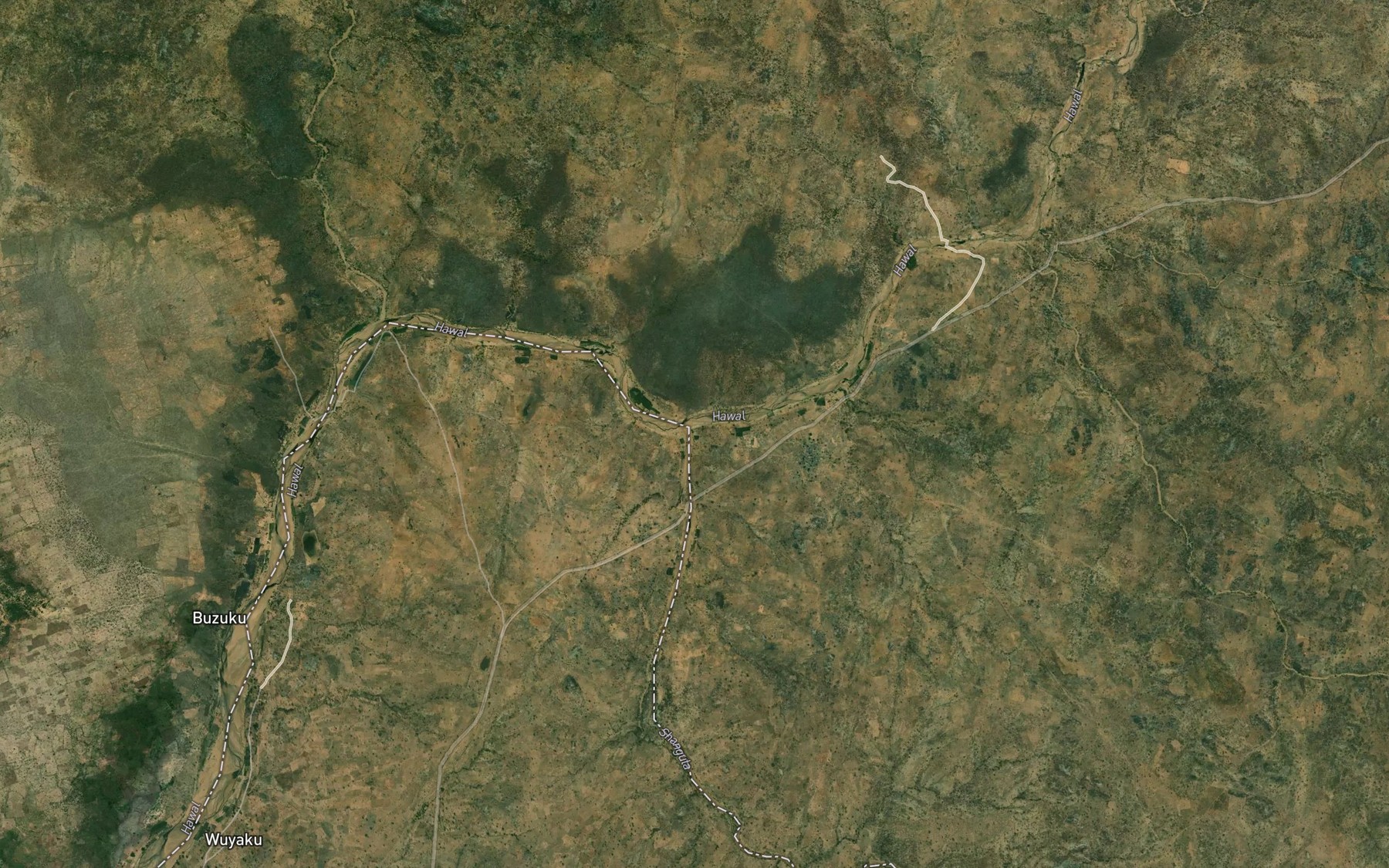 Satellite map of the Mayo Zangula