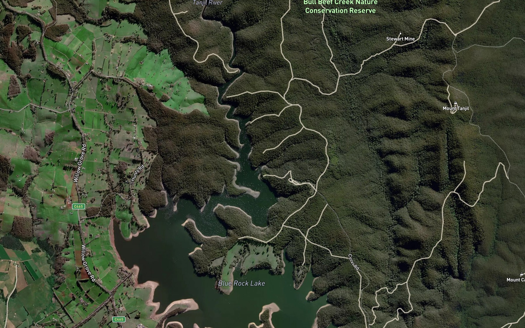Satellite map of the Tipperary Gully