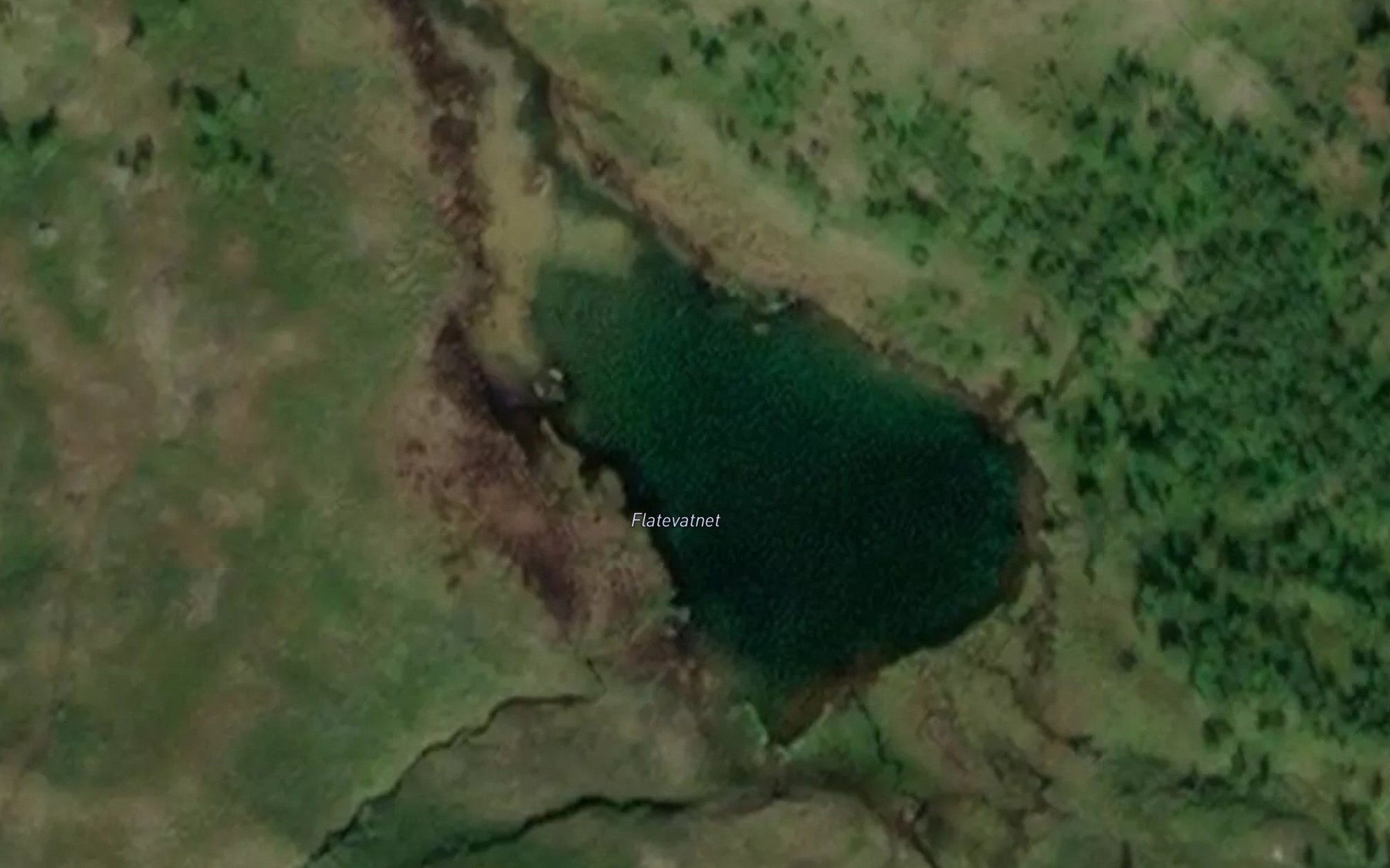 Satellite map of the Flatevatnet