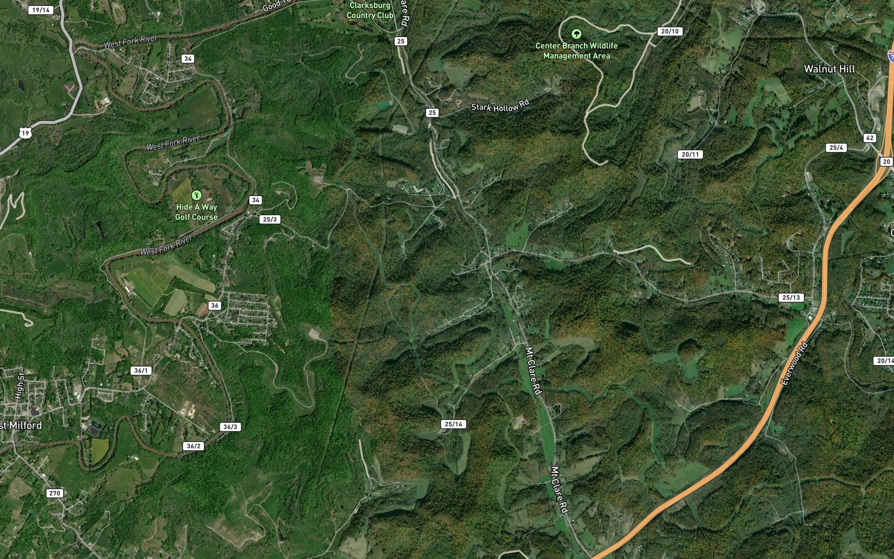 Satellite map of the William Cunningham Spring