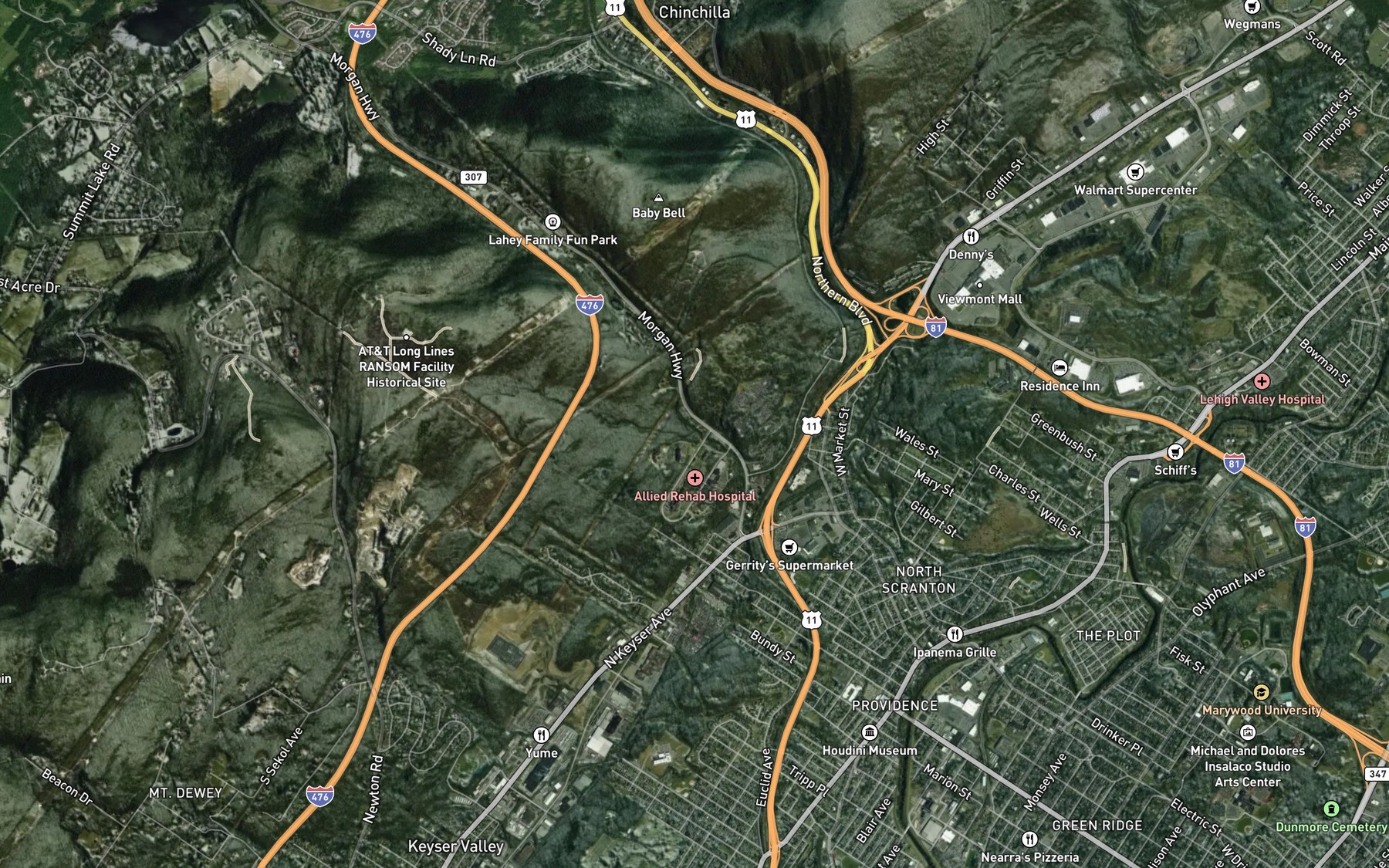 Satellite map of the South Branch Leach Creek