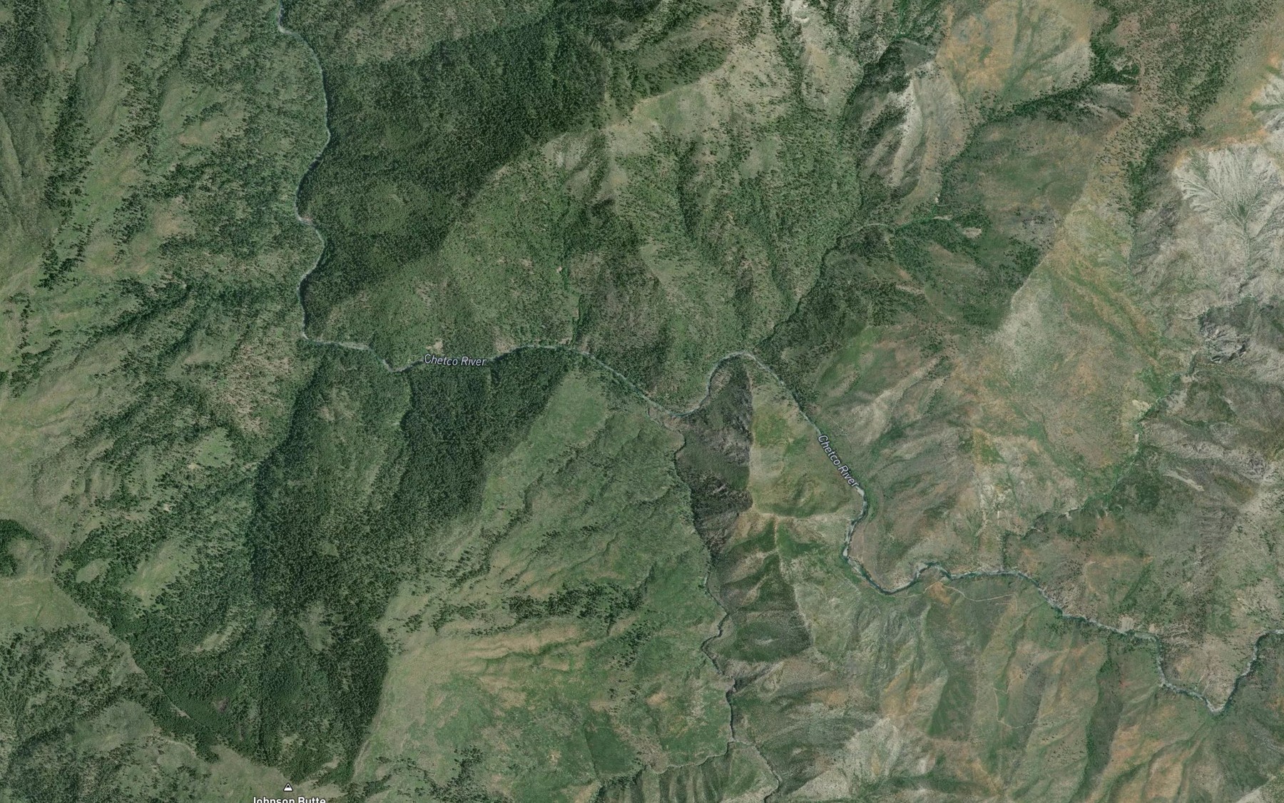 Satellite map of the Box Canyon Creek