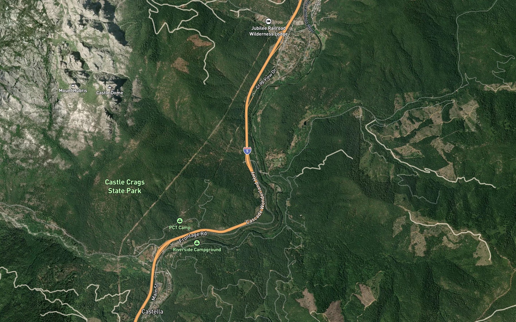 Satellite map of the Root Creek