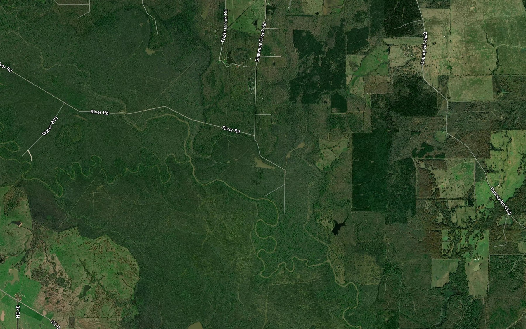 Satellite map of the Grassy Lake
