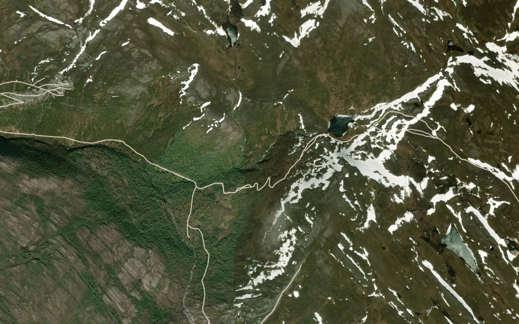 Satellite map of the Tverrfjellbekken