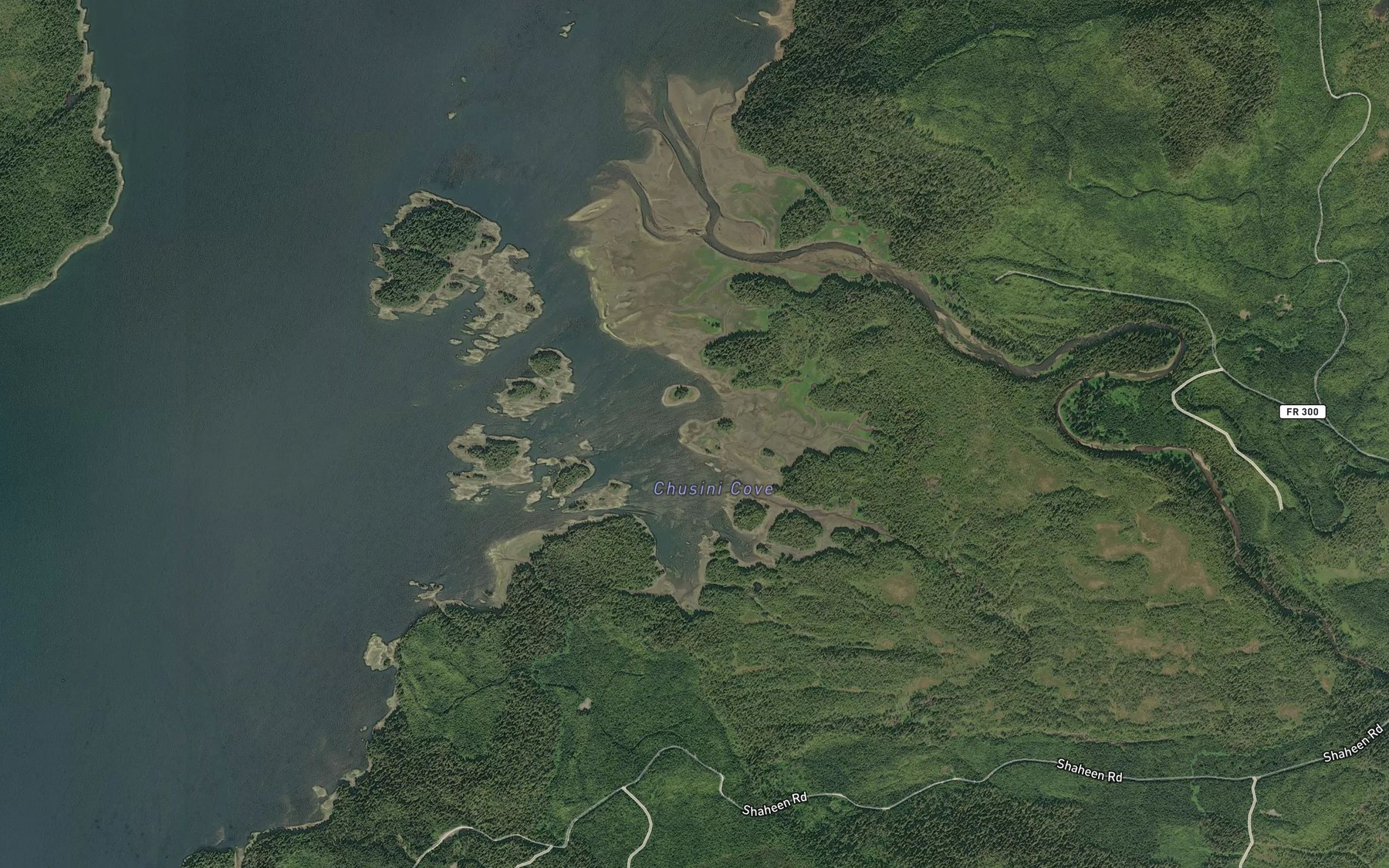Satellite map of the Chusini Cove