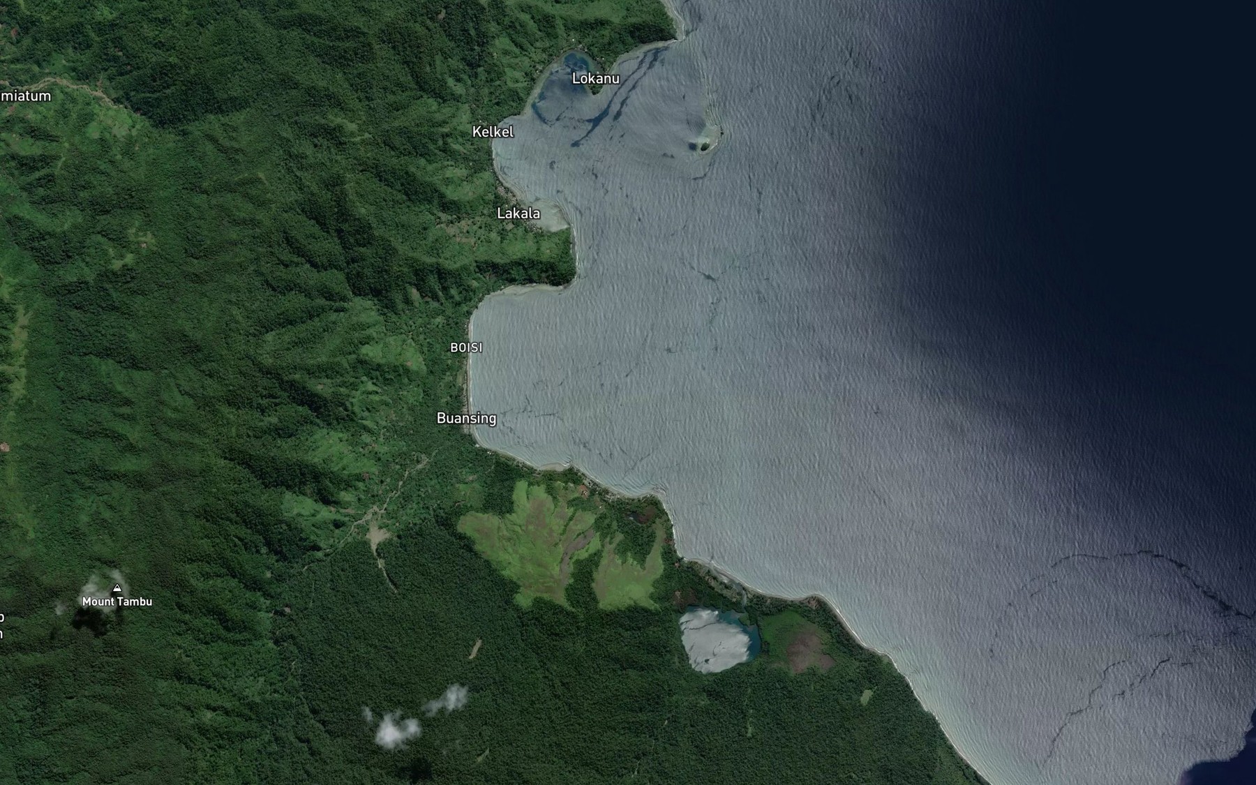 Satellite map of the Tambu Bay